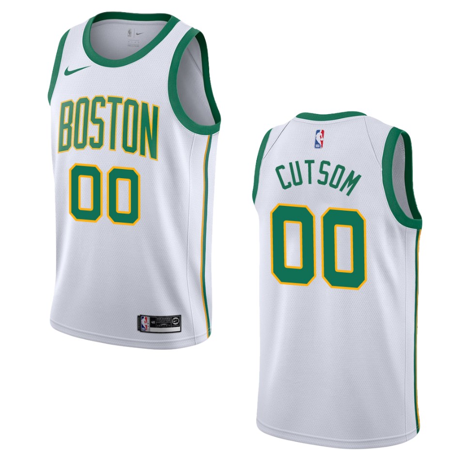 Celtics White Jersey Cutson - Nike Celtics White Jersey - Cutson #00