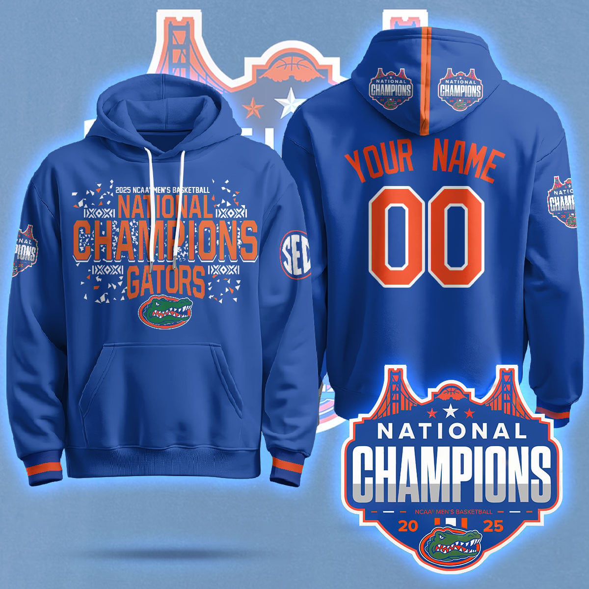 Alternative view of champions Florida Gators Black Hoodie - Florida Gators Champions Black