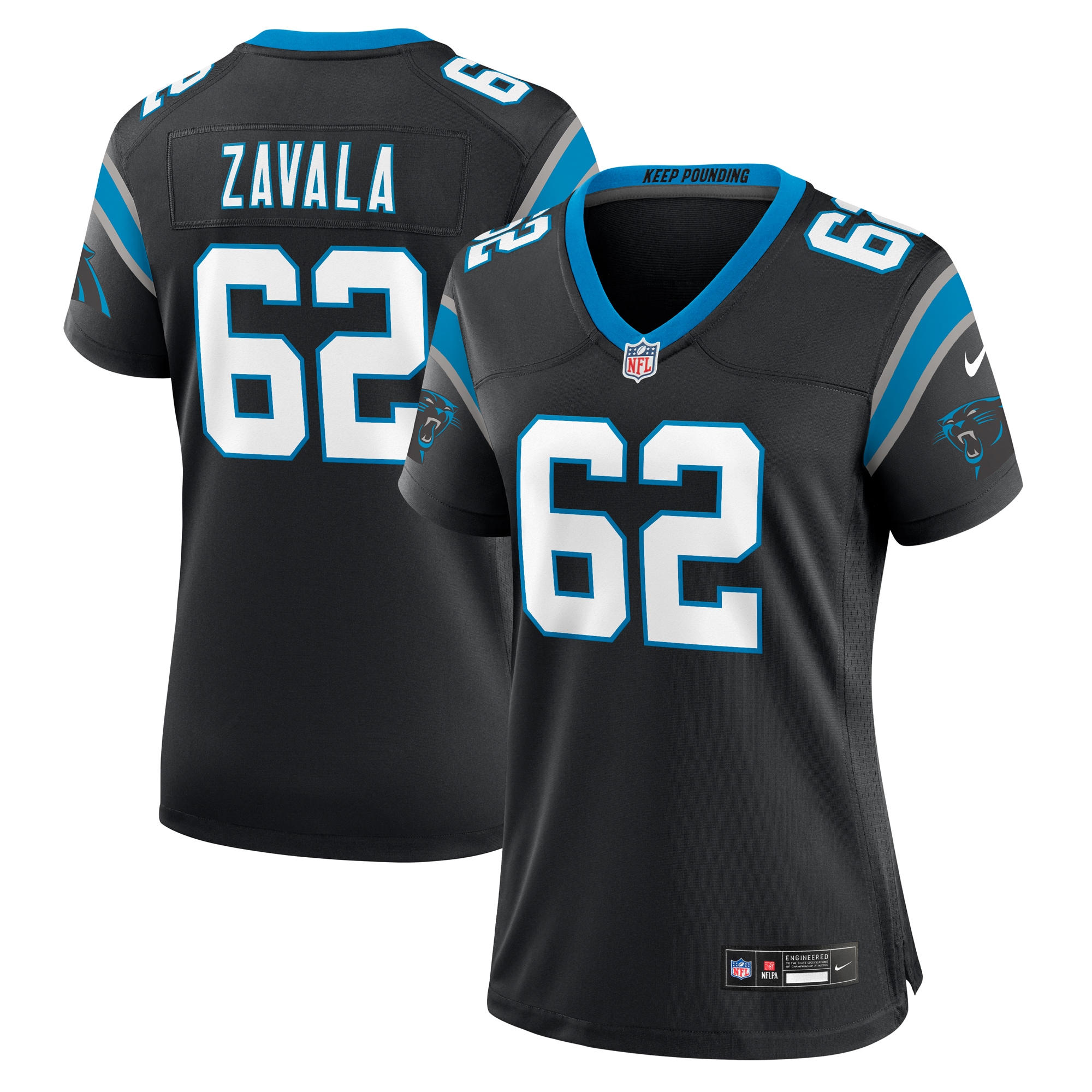 Chandler Zavala Carolina Panthers Women's Game Jersey - Black
