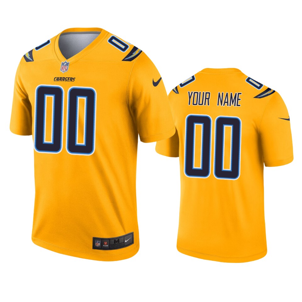 Chargers Gold Custom Jersey - Nike - Personalized NFL Style