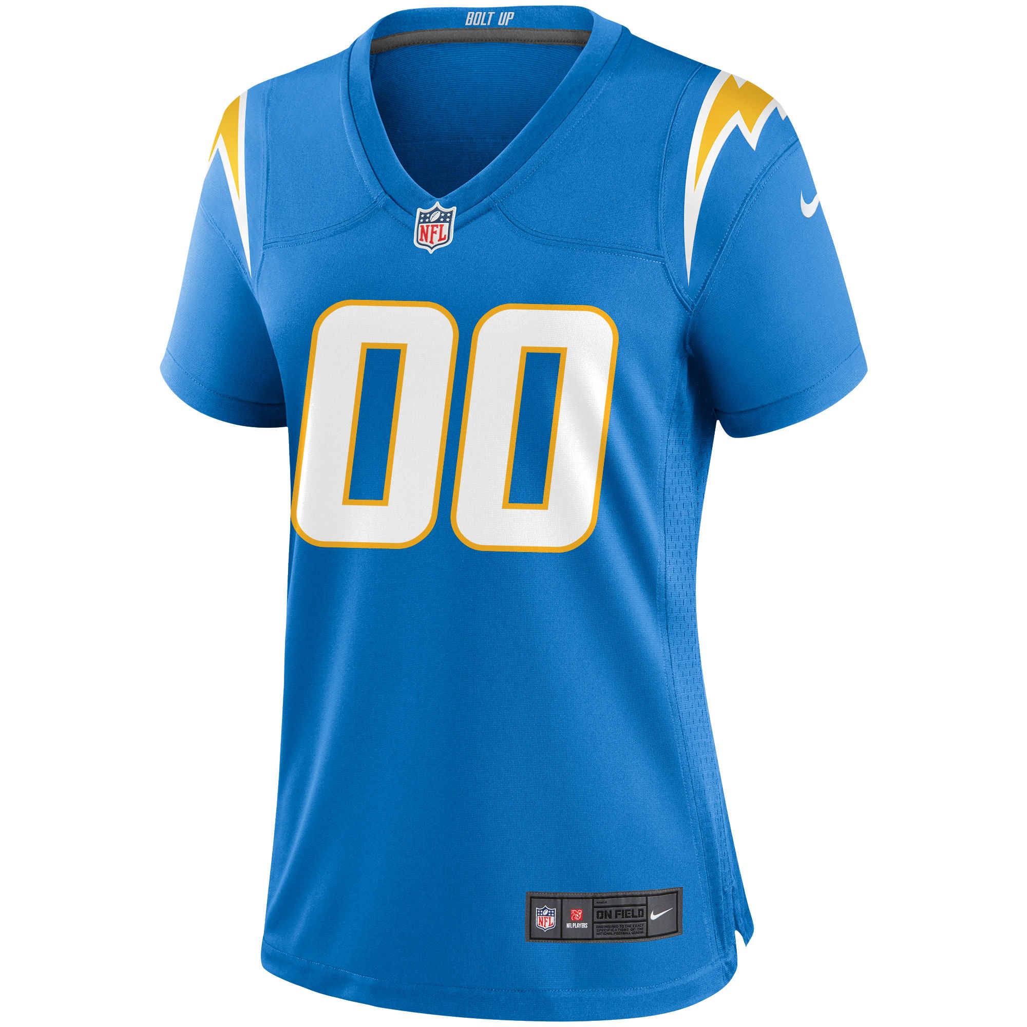 Alternative view of Chargers Powder Blue Custom Jersey nike personalize - Nike Chargers