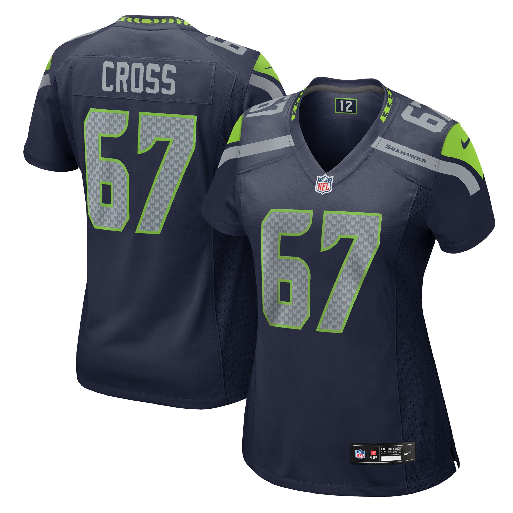 Charles Cross Seattle Seahawks Women's Team Game Jersey - College Navy