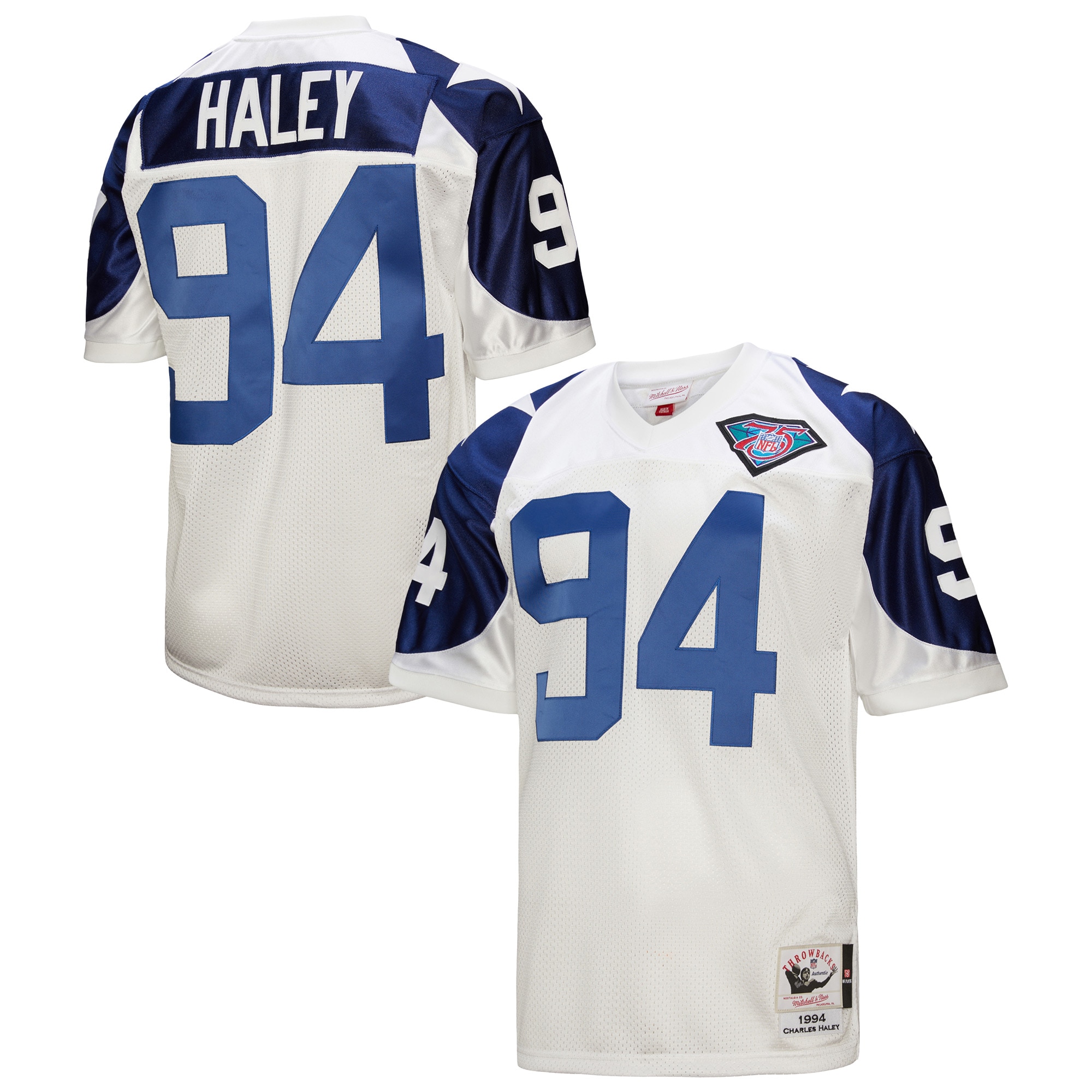 Charles Haley Dallas Cowboys 1994 Throwback Retired Player Jersey - White