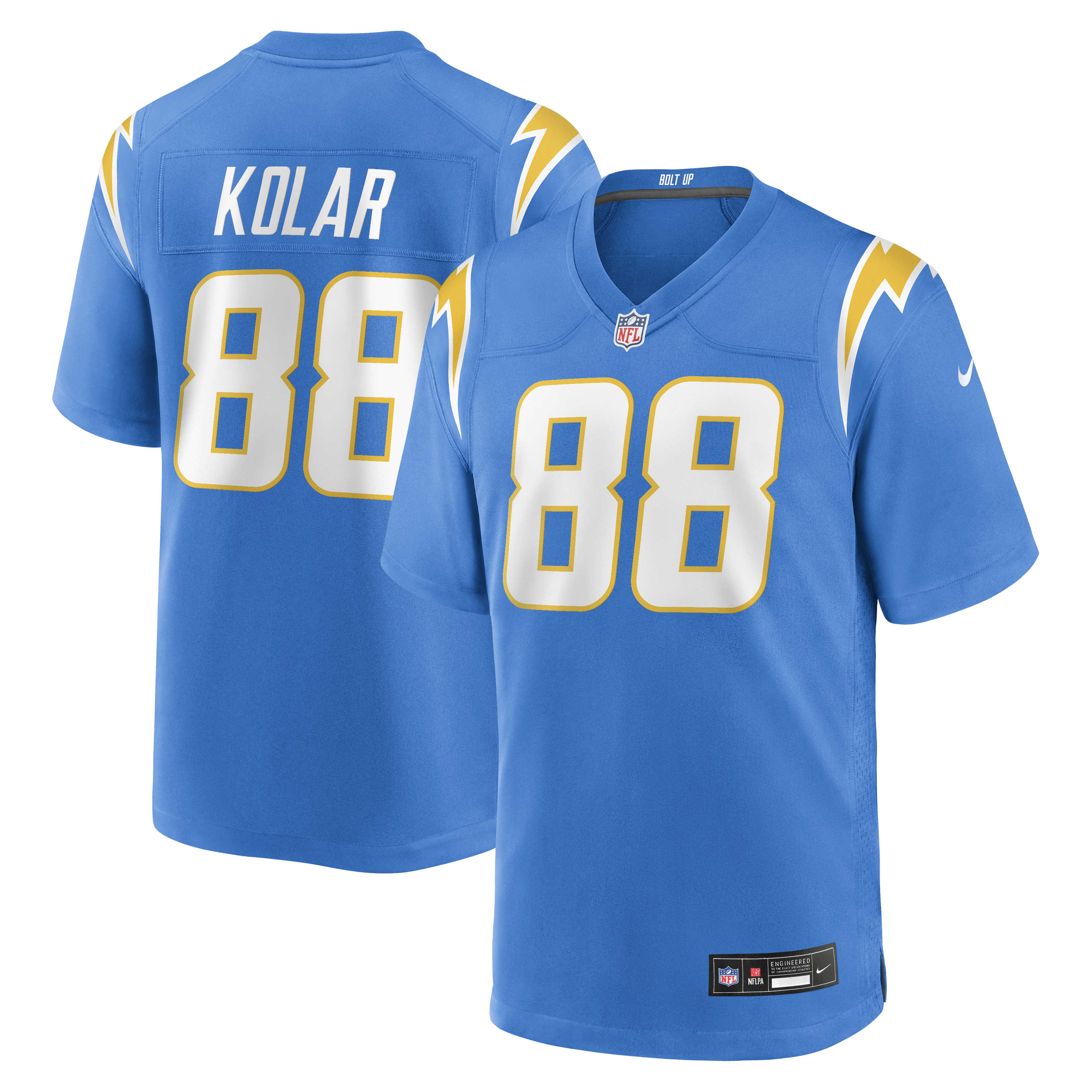 Charlie Kolar Los Angeles Chargers Team Game Jersey - Powder Blue