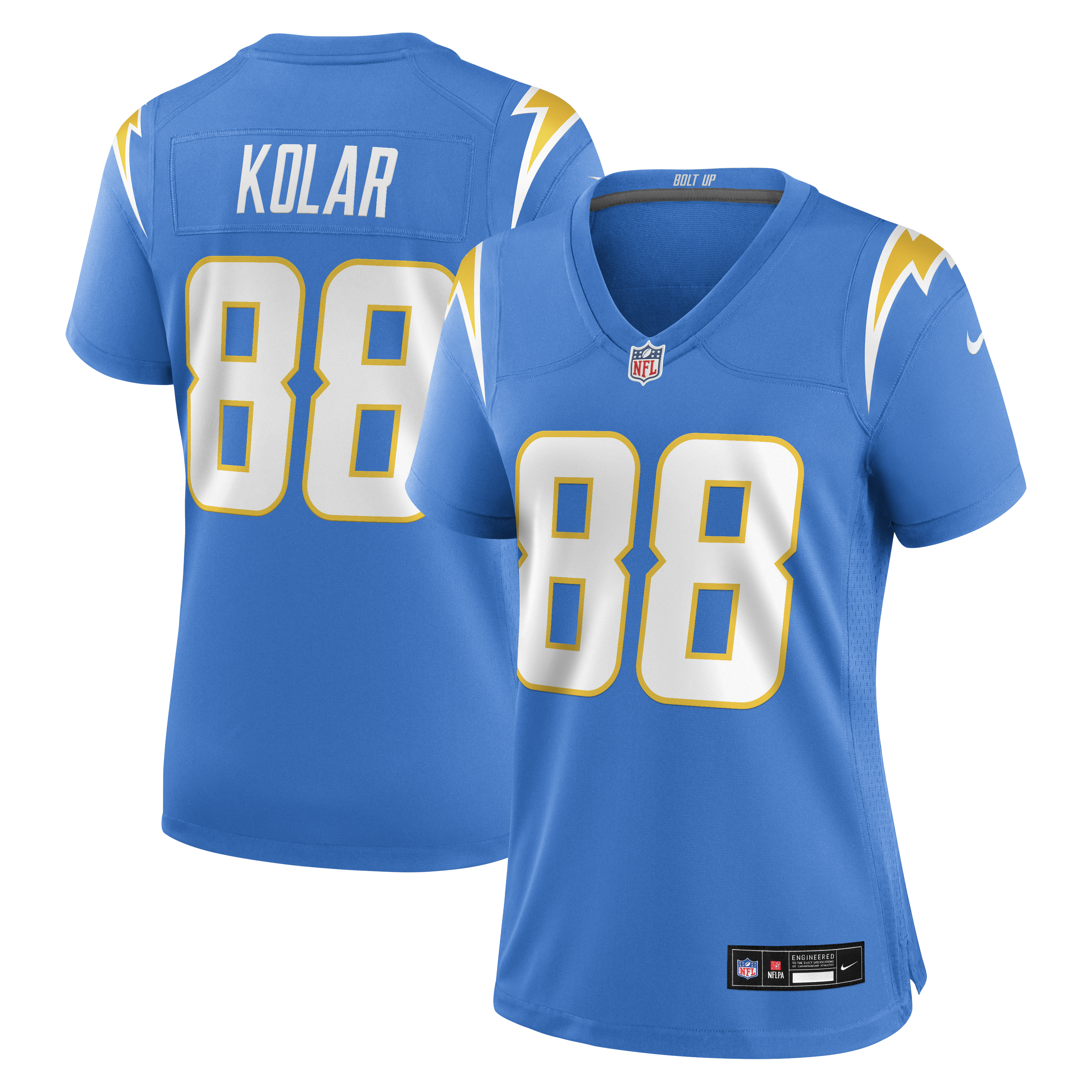 Charlie Kolar Los Angeles Chargers Women's Team Game Jersey - Powder Blue