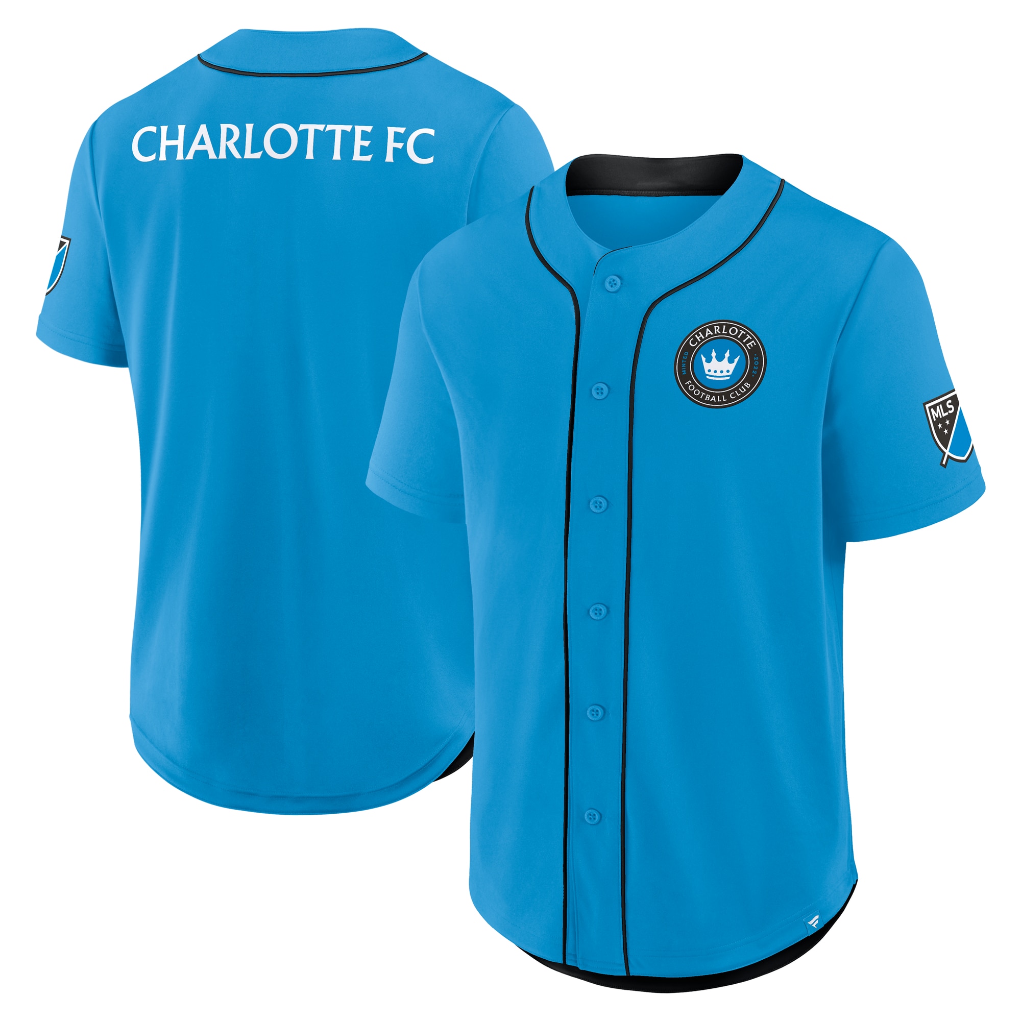 Charlotte FC Fanatics Injury Time Baseball Jersey - Blue