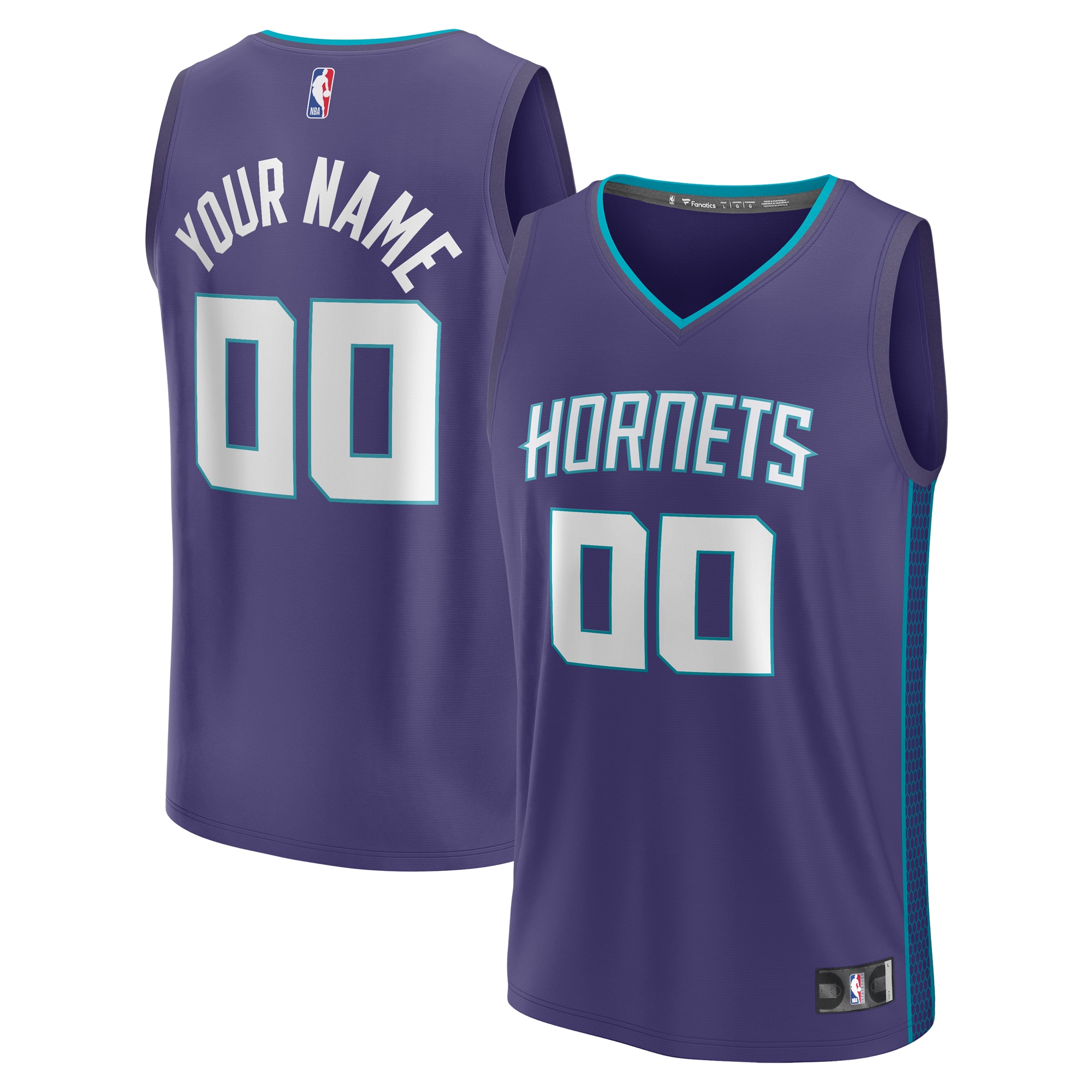 Charlotte Hornets Fanatics Youth Fast Break Custom Jersey - Statement Edition - Purple