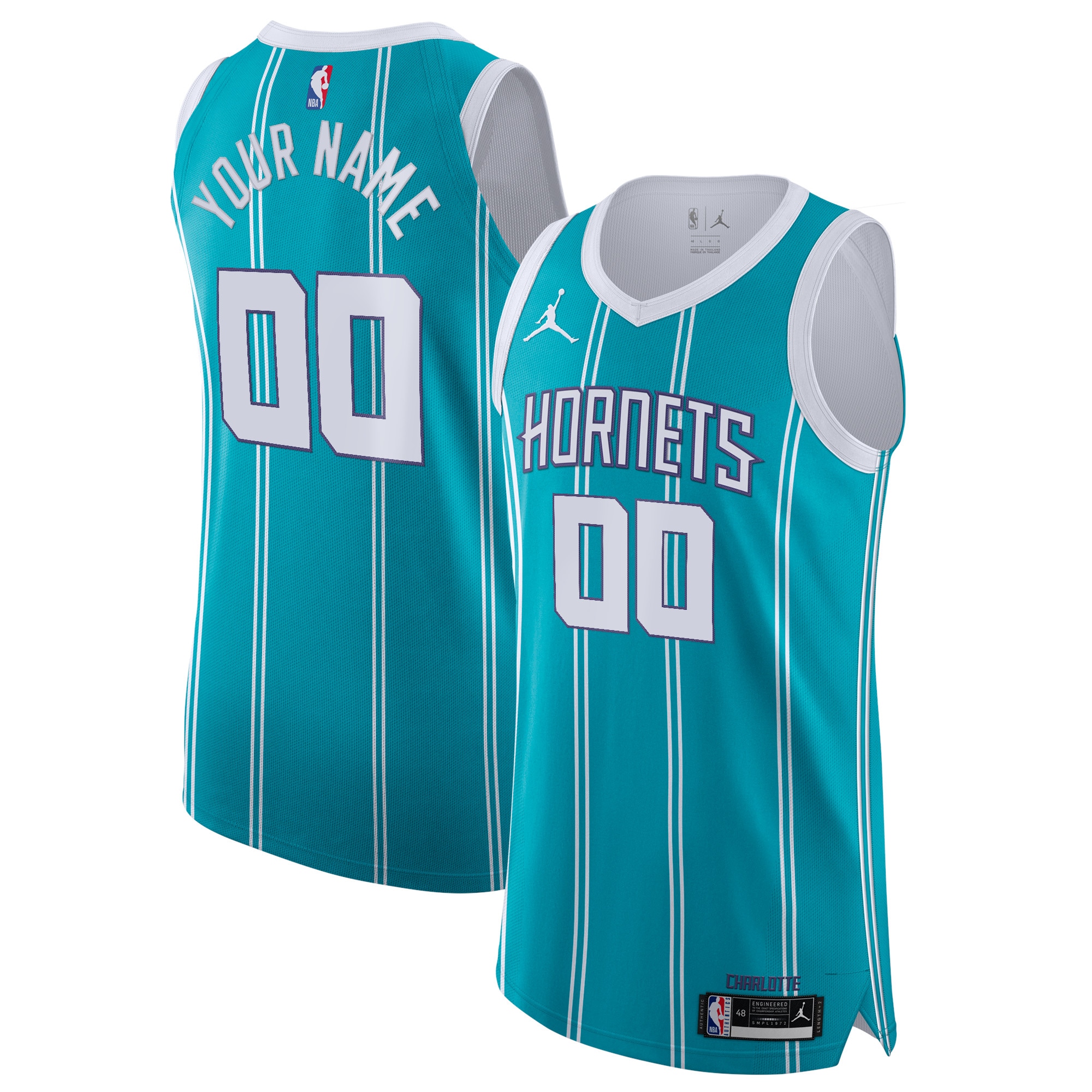 Charlotte Hornets Jordan Brand 2020/21 Custom Jersey Teal - Icon Edition