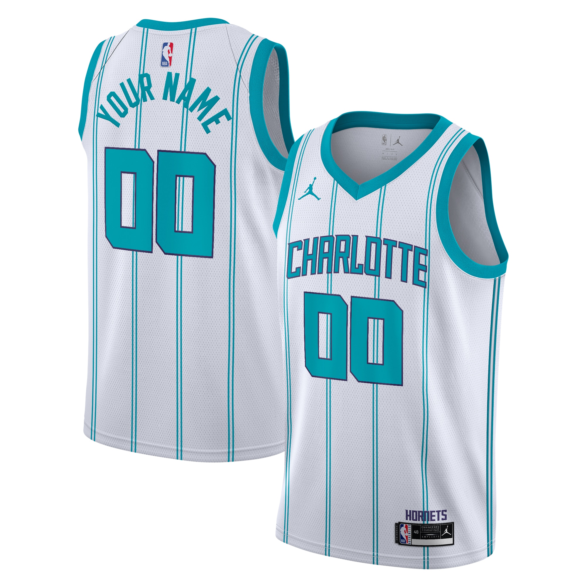 charlotte Jordan Hornets White Custom Jersey - Jordan Charlotte