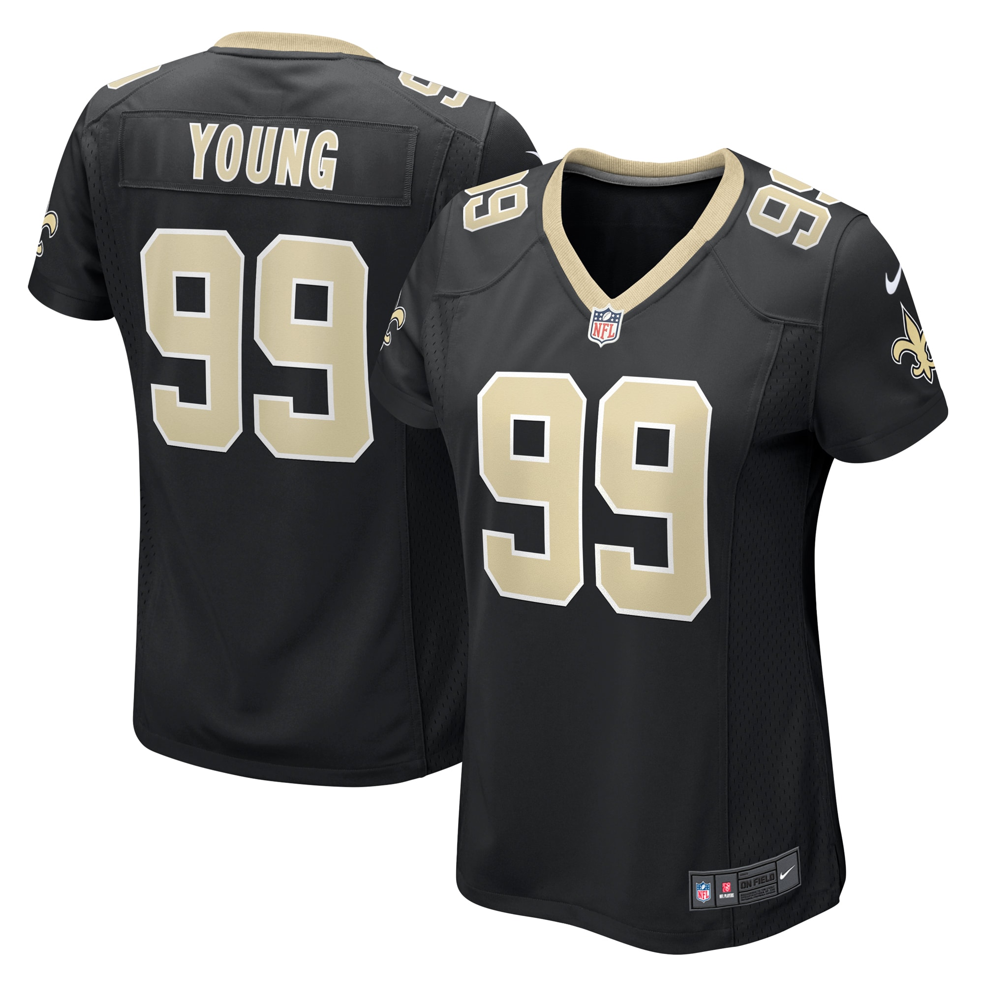 Chase Young New Orleans Saints Women's Game Jersey - Black