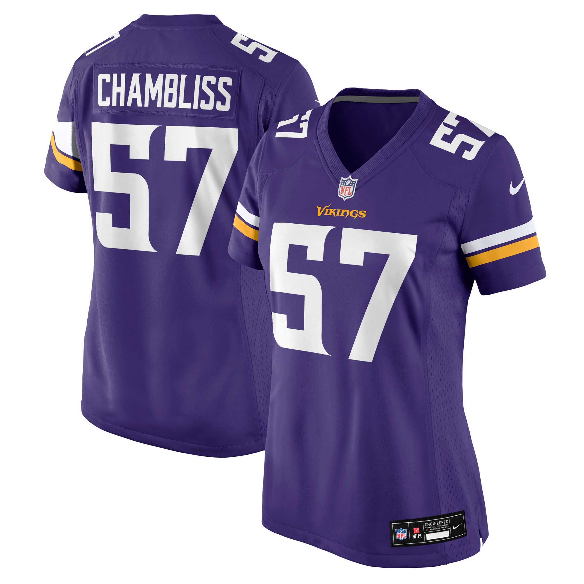Chaz Chambliss Minnesota Vikings Women's Team Game Jersey - Purple