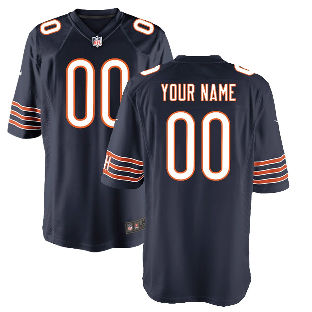 Chicago Bears Youth Custom Game Jersey - Navy