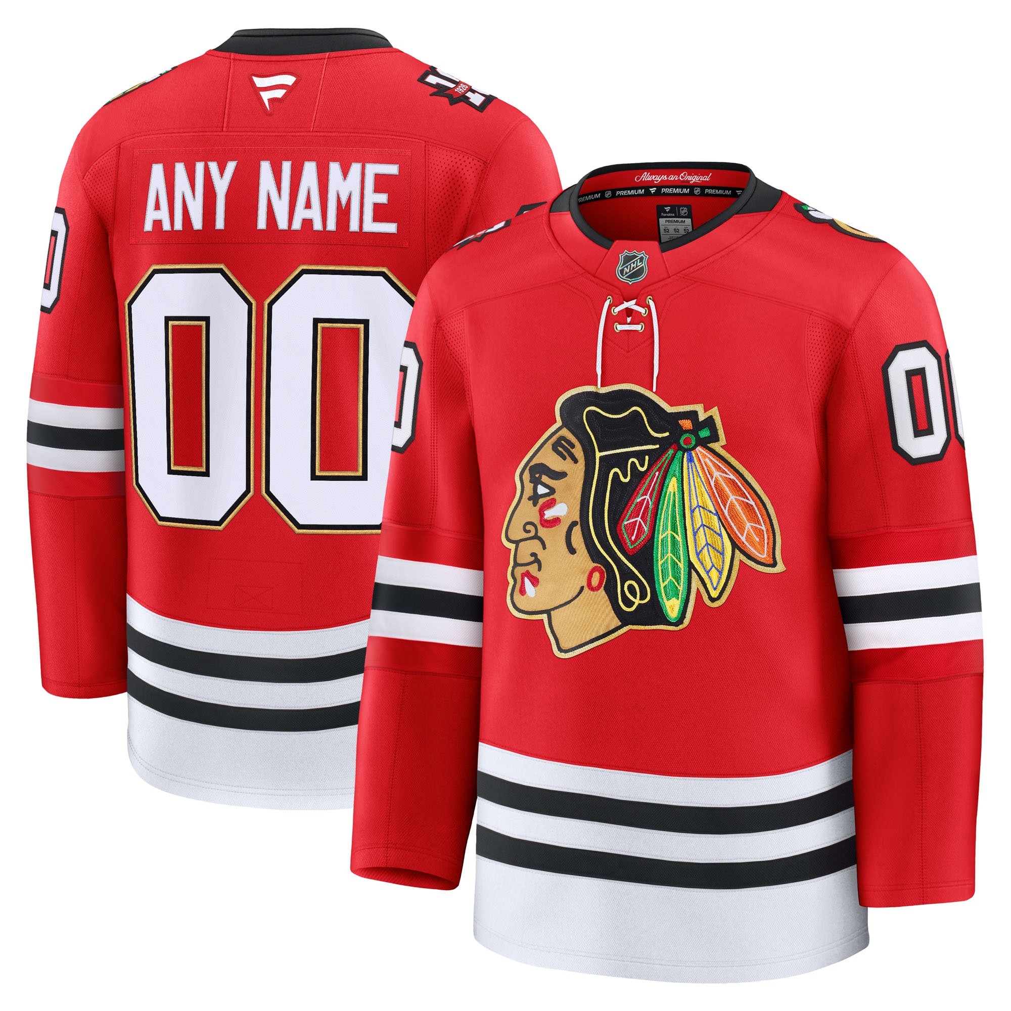 Chicago Blackhawks Fanatics Centennial Premium Custom Jersey - Red