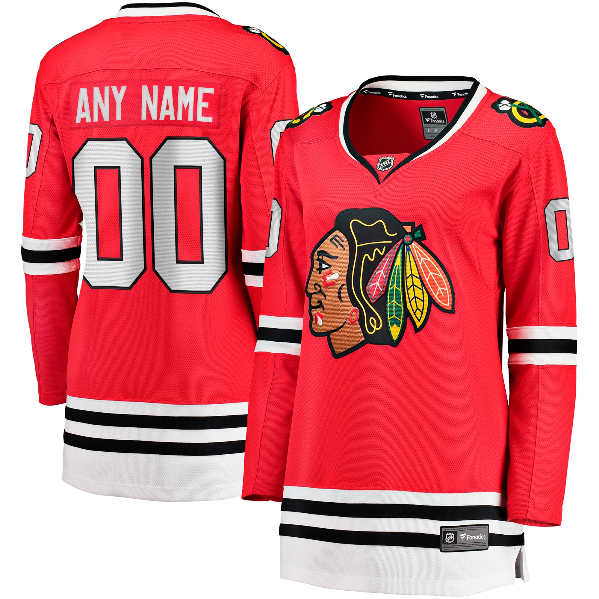 Chicago Blackhawks Fanatics Women's Home Breakaway Custom Jersey - Red