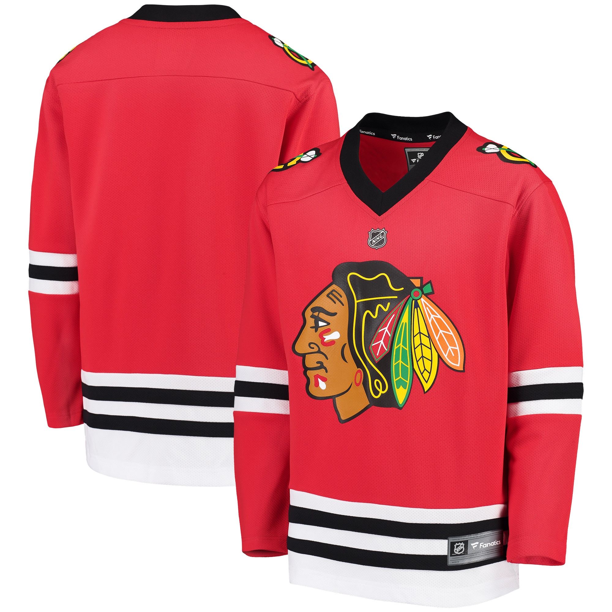 Chicago Blackhawks Fanatics Youth Home Blank Jersey - Red