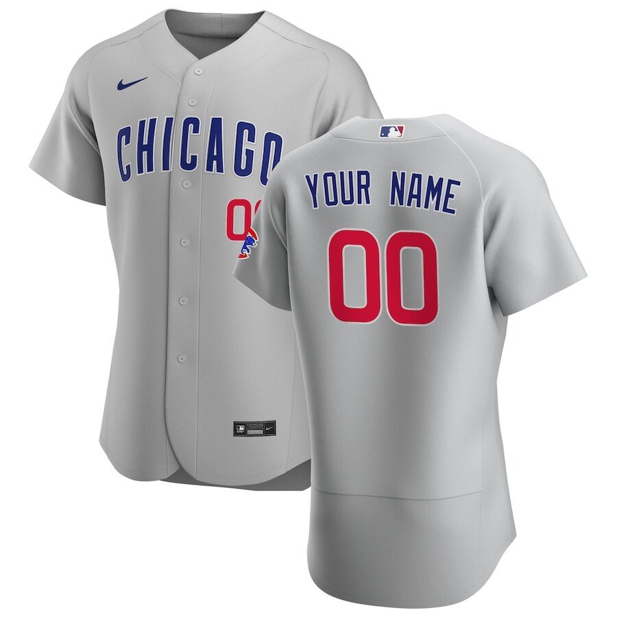 Chicago Cubs Gray Custom Jersey - Nike - Personalized MLB Style