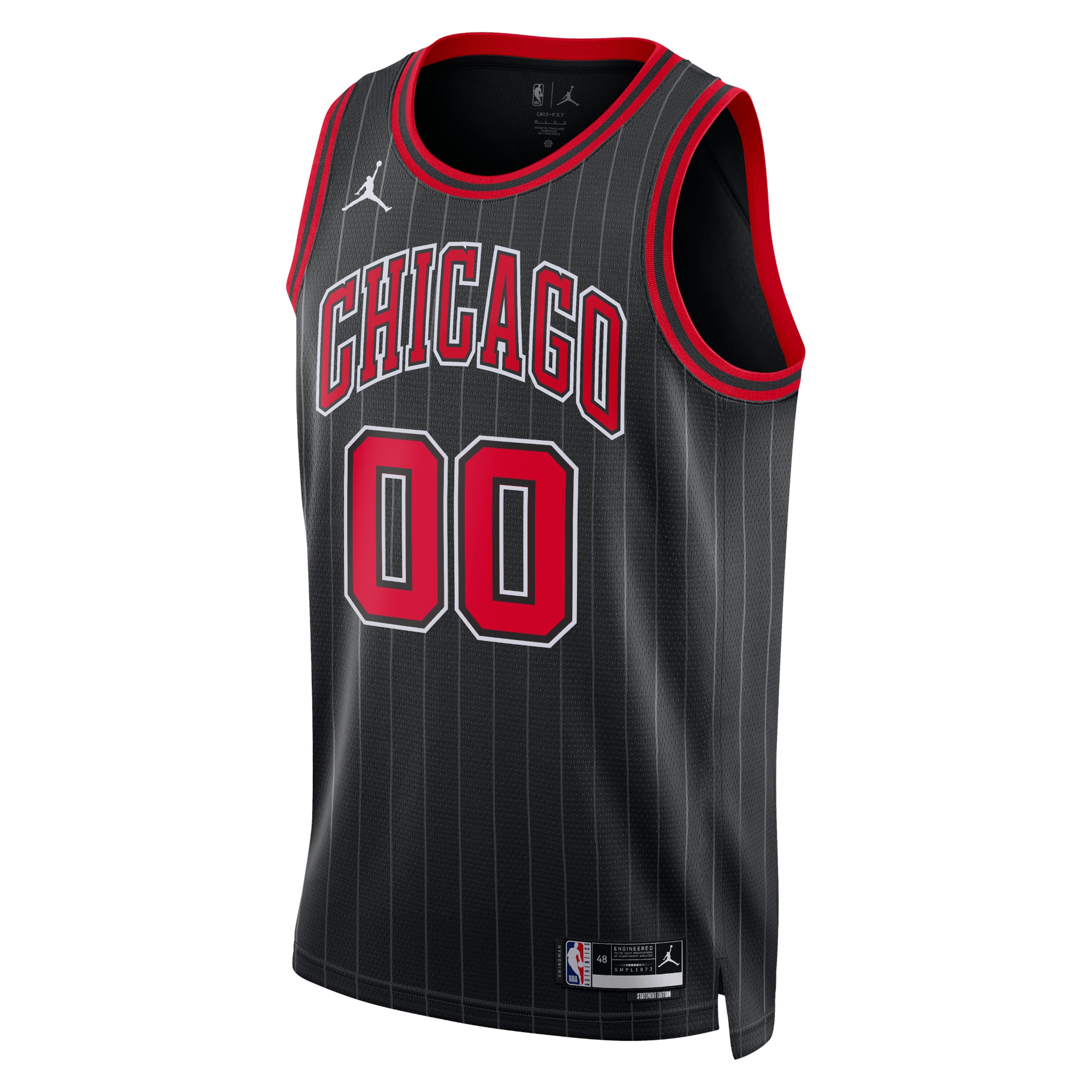 Alternative view of chicago Jordan Bulls Black Custom Jersey - Jordan Chicago Bulls Black