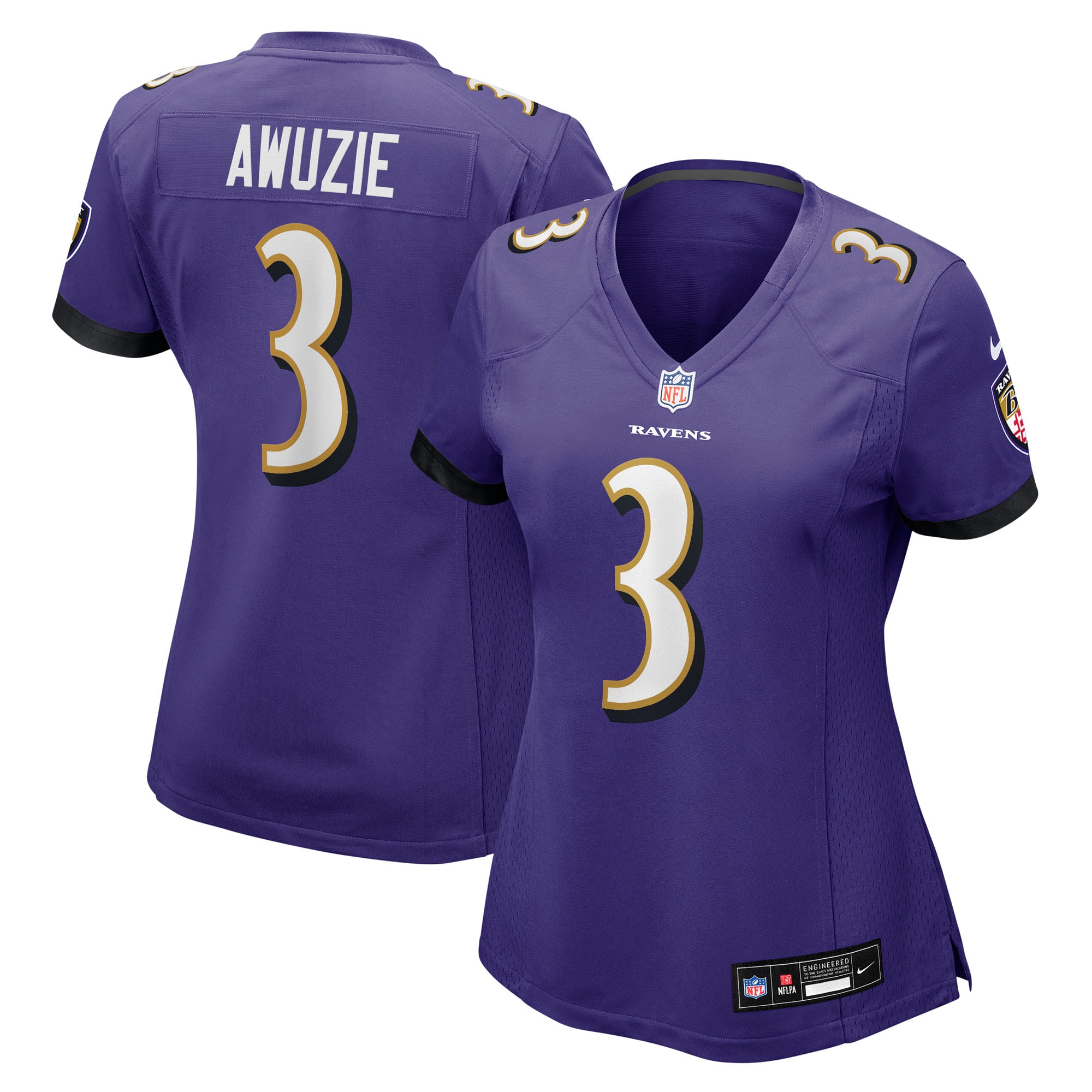 Chidobe Awuzie Baltimore Ravens Women's Team Game Jersey - Purple