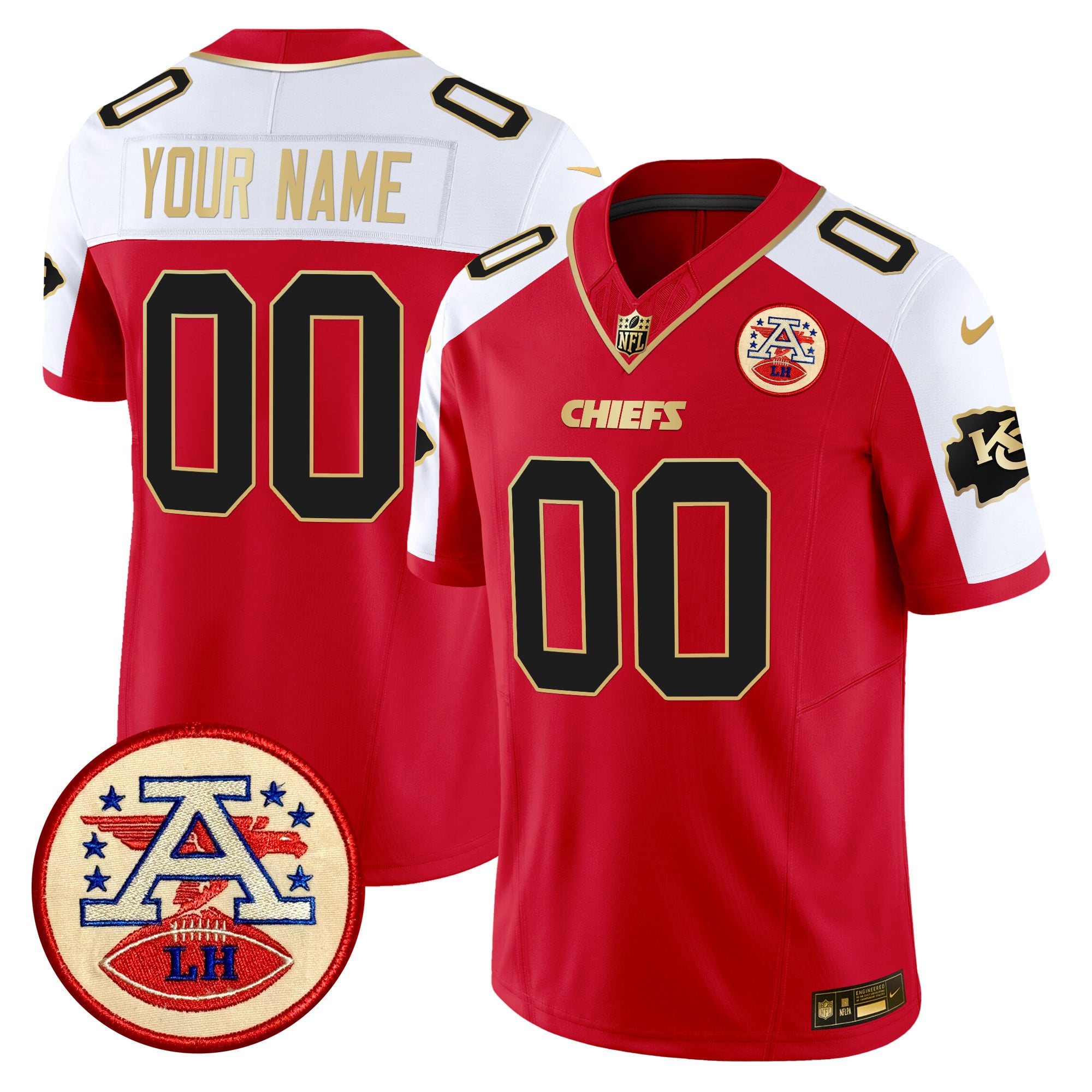 Alternative view of Chiefs Black LH Jersey - Nike Chiefs Black LH Patch Jersey - Custom