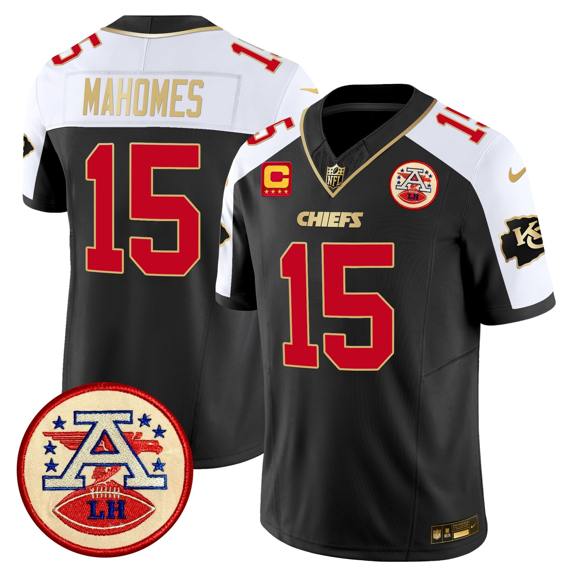 Chiefs Mahomes Salute Jersey - Nike Chiefs Mahomes #15 Black Salute to