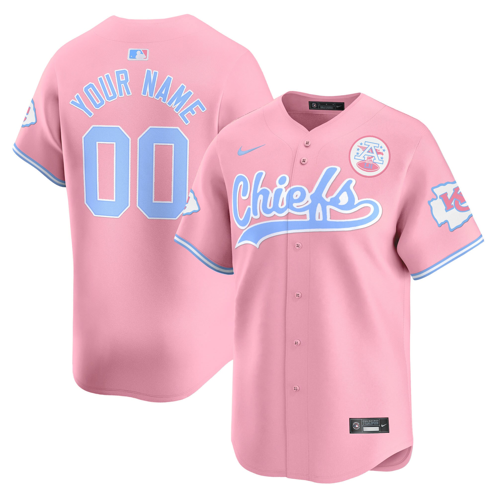 Chiefs Pink Custom Jersey - Nike - Personalized Baseball Style