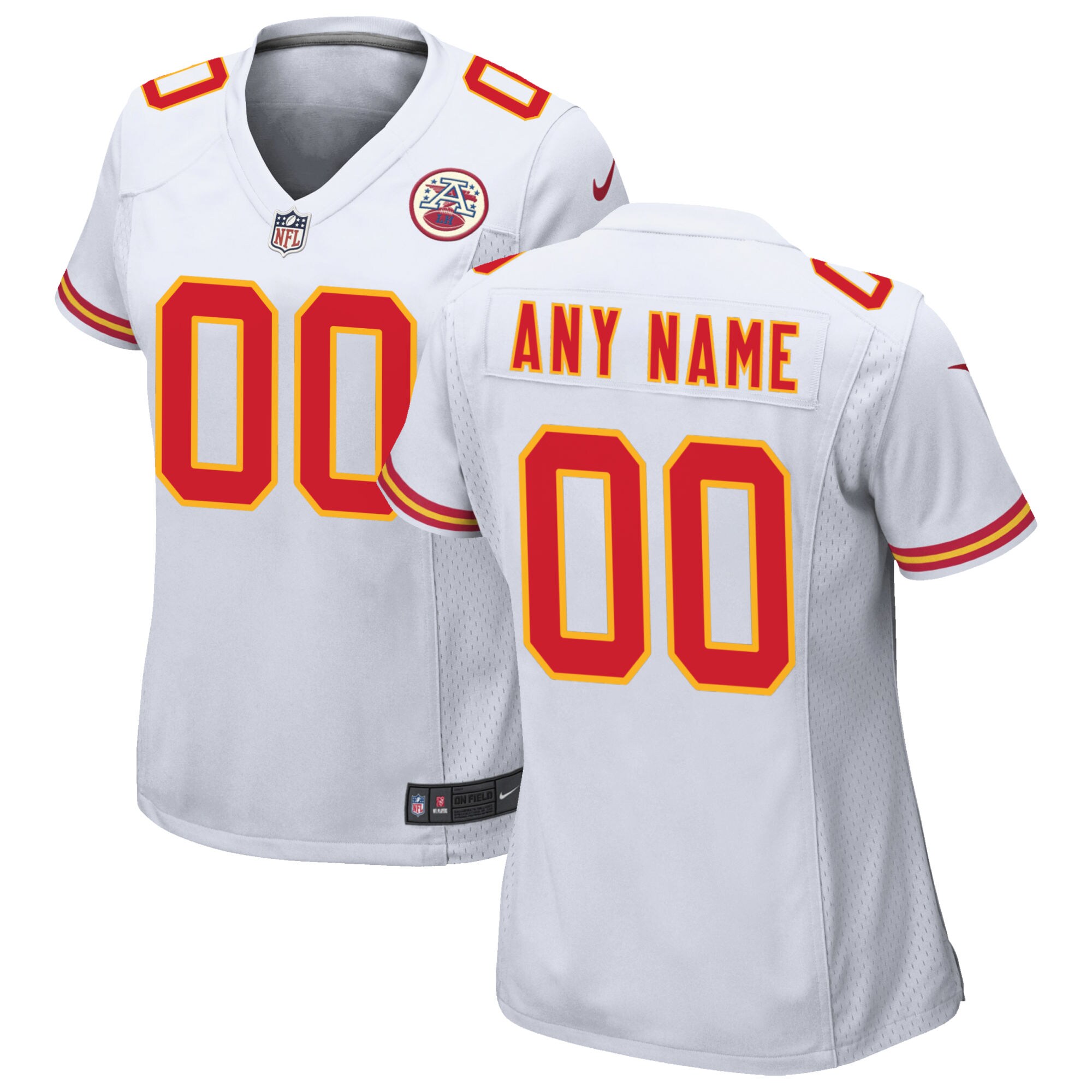 Alternative view of Chiefs White Alternate Jersey - Nike Chiefs White Alternate Custom