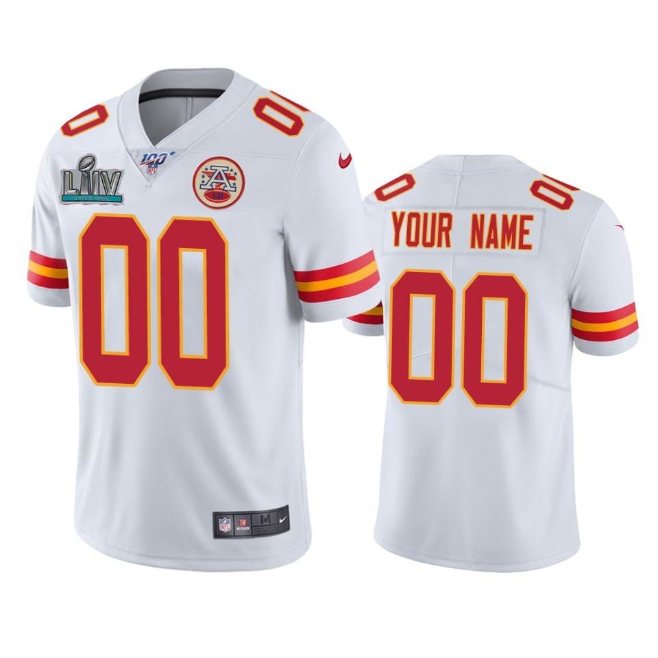 Chiefs White Custom Jersey - Nike - Red & Gold Accents