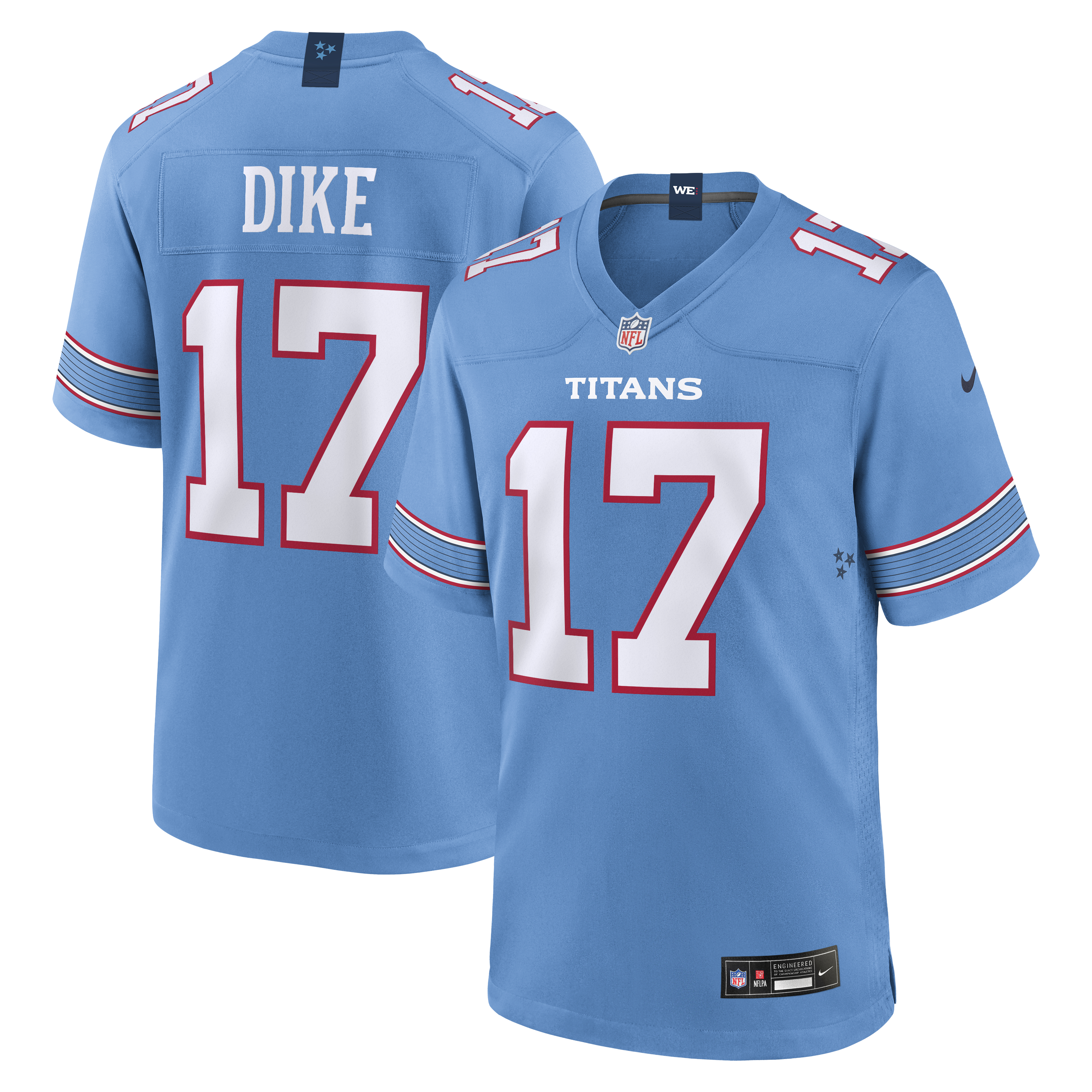 Chimere Dike Tennessee Titans Team Game Jersey - Light Blue