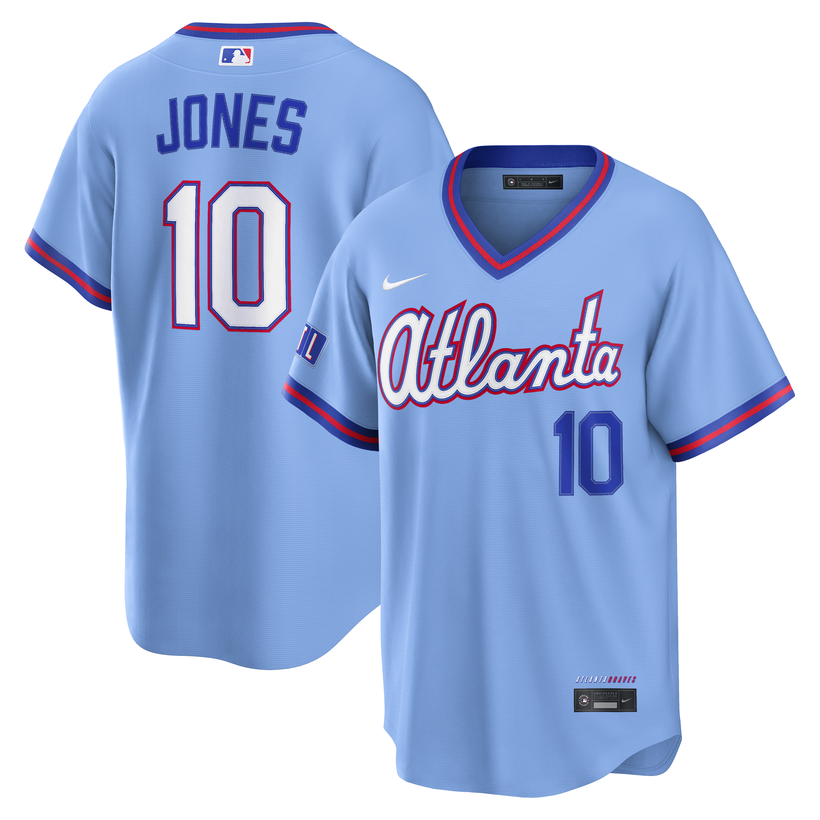 Chipper Jones Atlanta Braves 2026 City Connect Stadium Jersey - Powder Blue