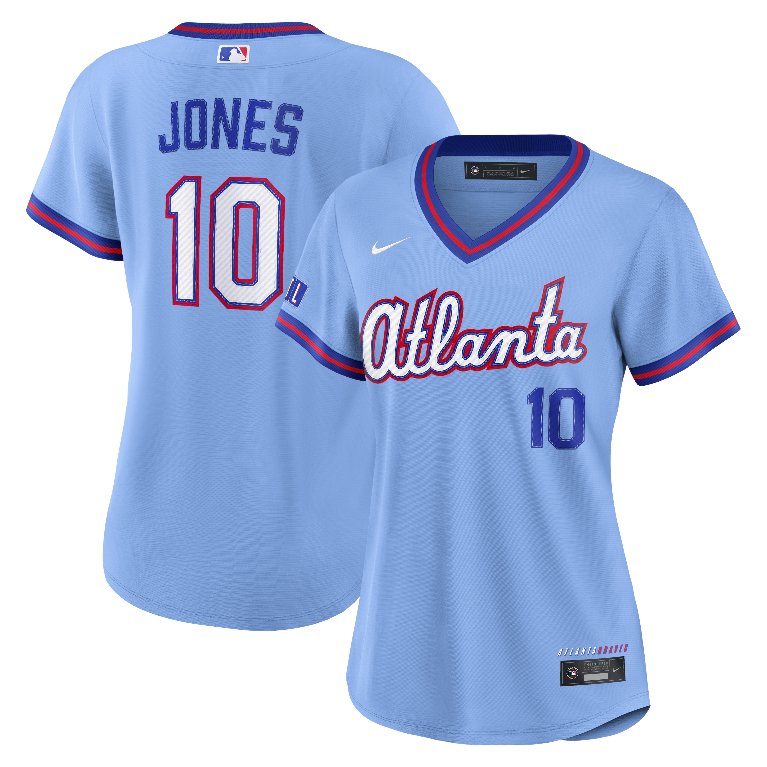 Chipper Jones Atlanta Braves Women's 2026 City Connect Stadium Jersey - Powder Blue