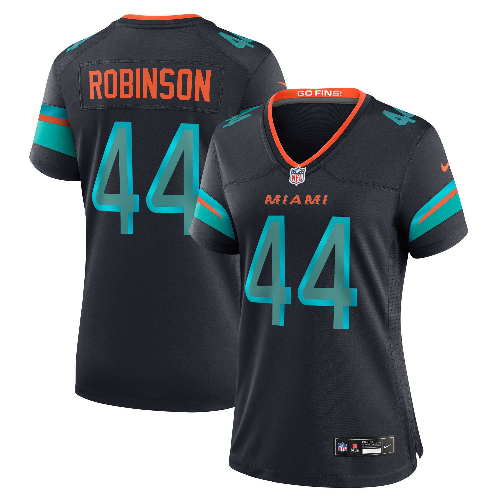 Chop Robinson Miami Dolphins Women's 2025 Rivalries Collection Game Jersey - Pitch Blue