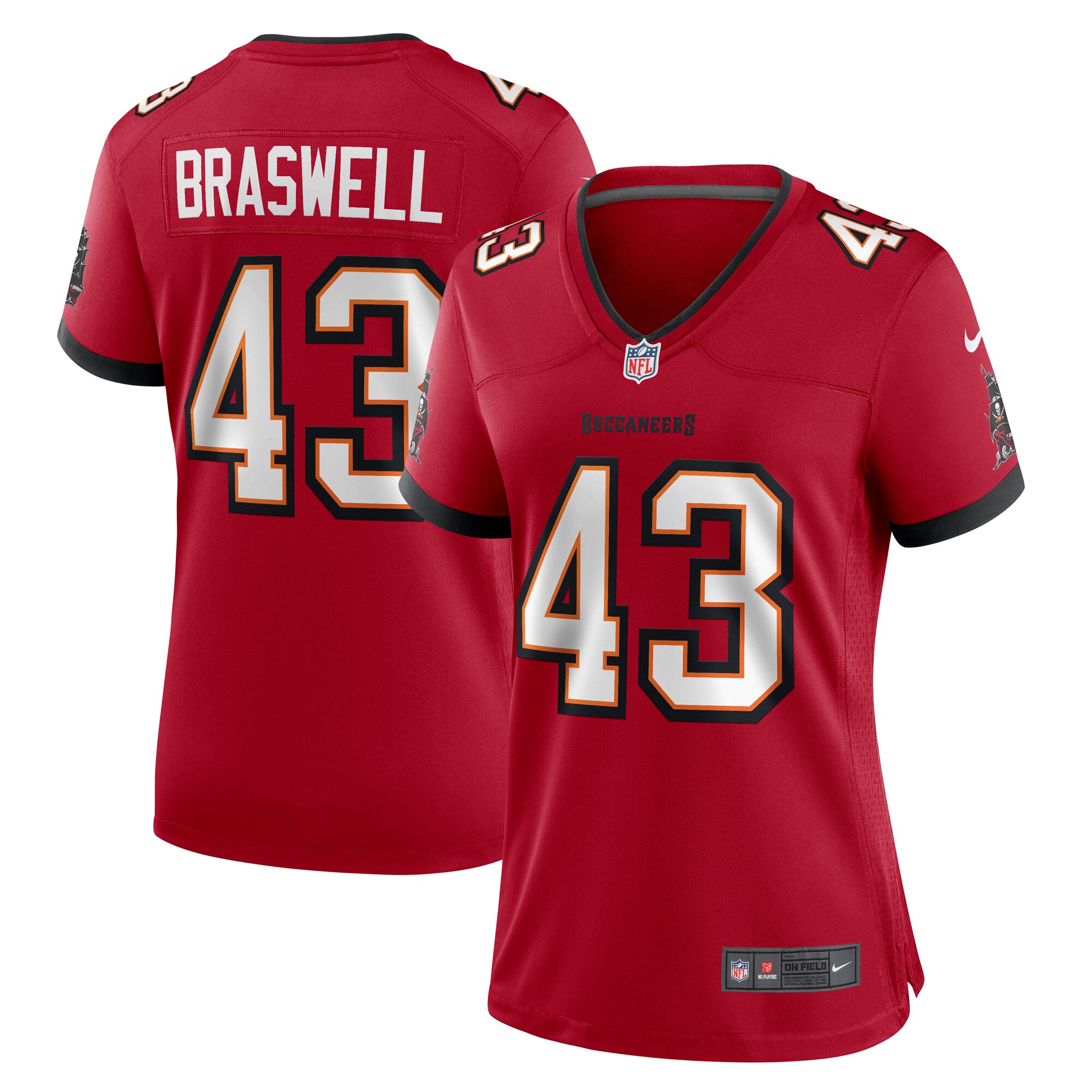 Chris Braswell Tampa Bay Buccaneers Women's Team Game Jersey - Red