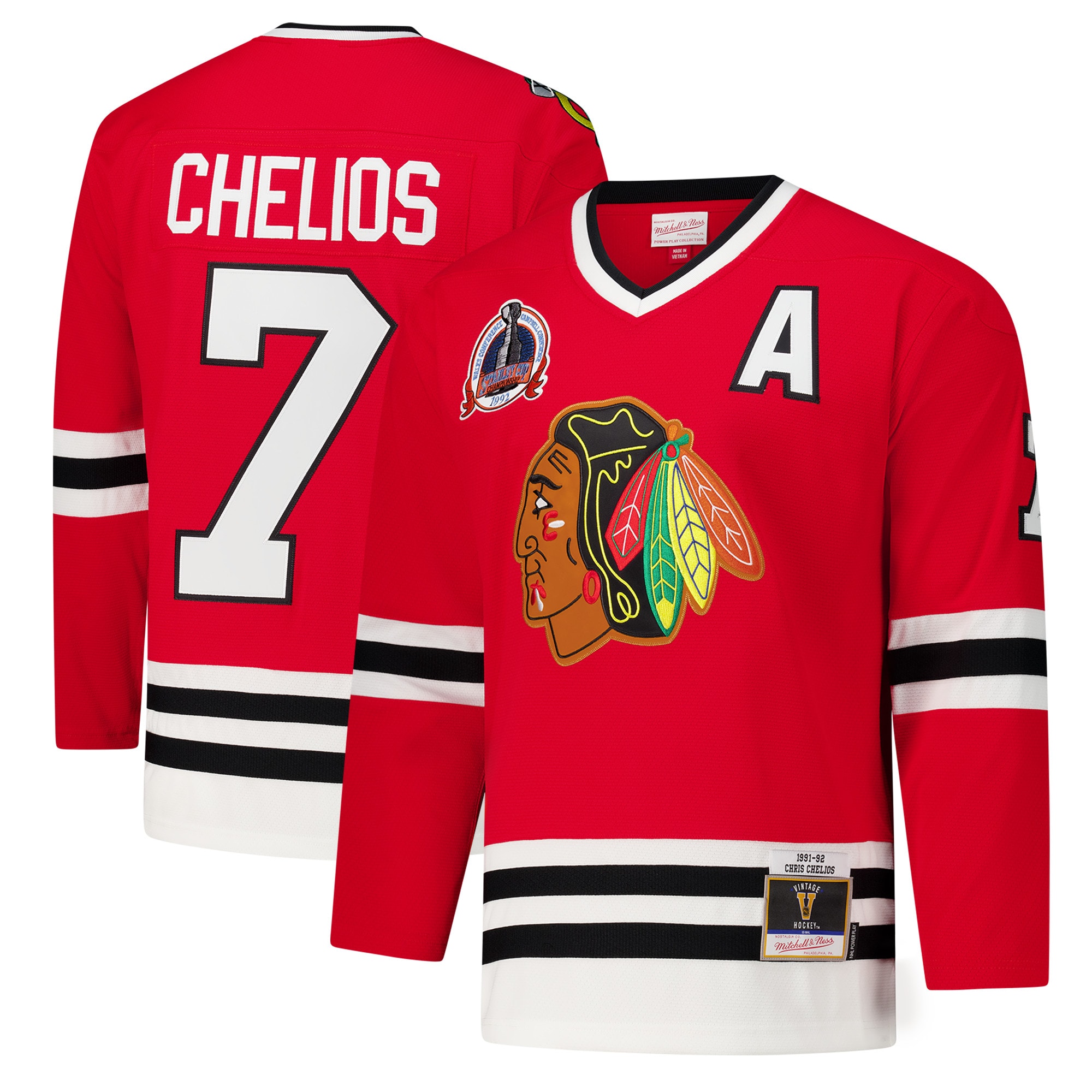 Chris Chelios Chicago Blackhawks 1991-92 Power Play Jersey - Red