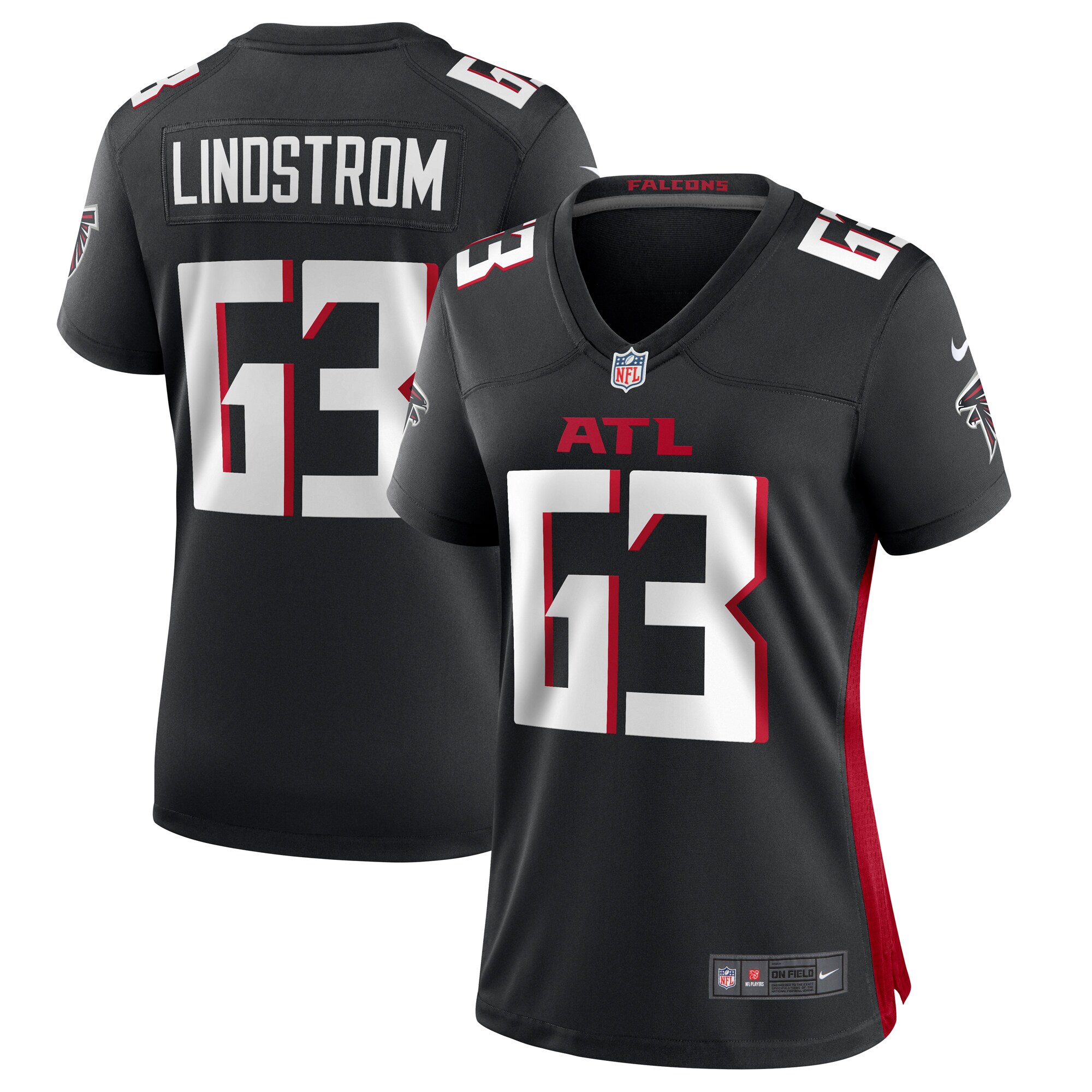 Chris Lindstrom Atlanta Falcons Women's Team Game Jersey - Black