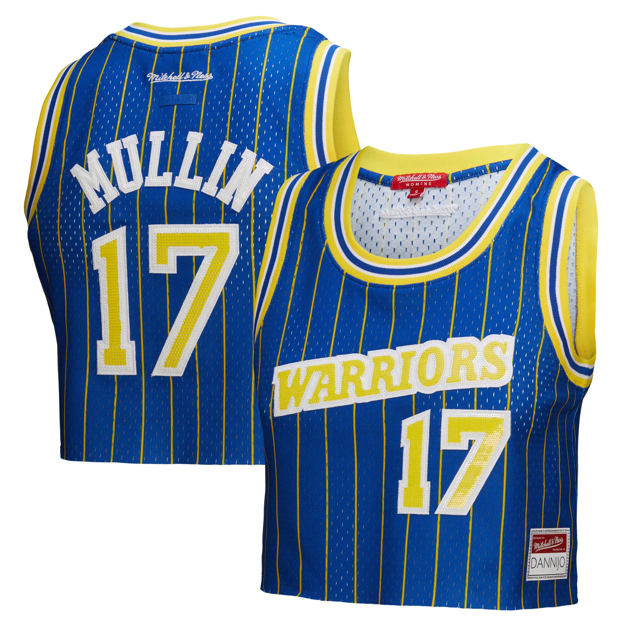 Chris Mullin Golden State Warriors x DANNIJO Women's Fashion Cropped Basketball Jersey - Royal