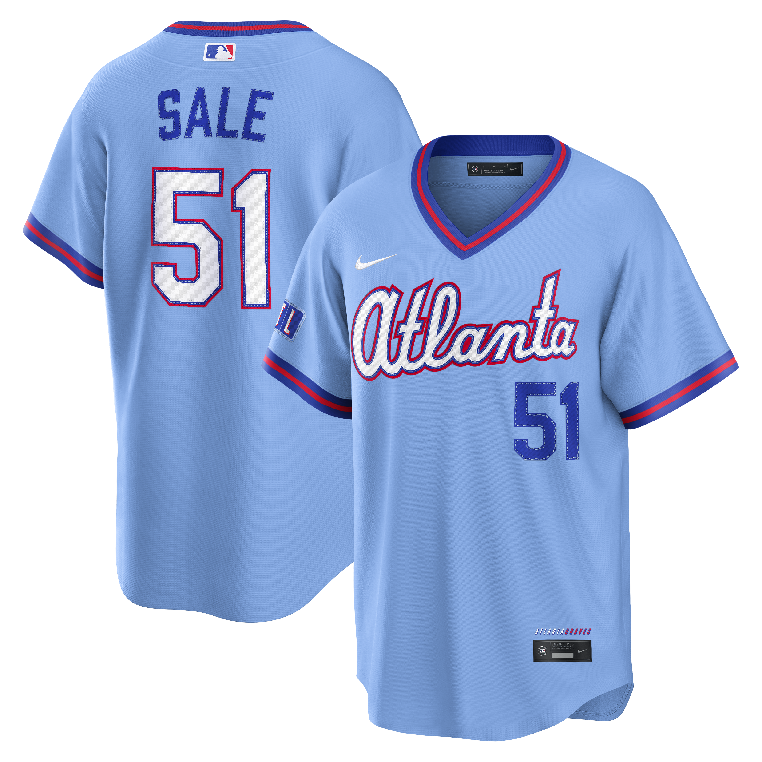 Chris Sale Atlanta Braves 2026 City Connect Stadium Jersey - Powder Blue