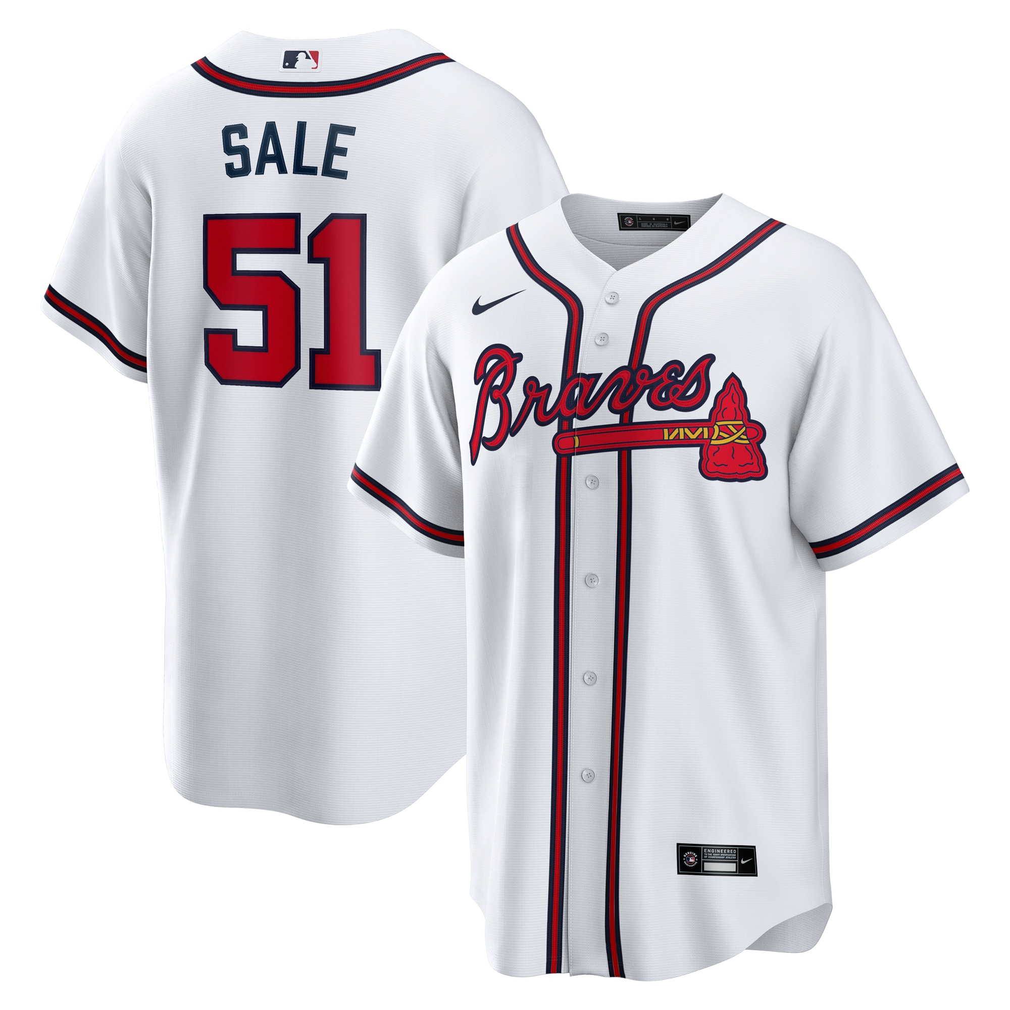 Chris Sale Atlanta Braves Home Jersey - White