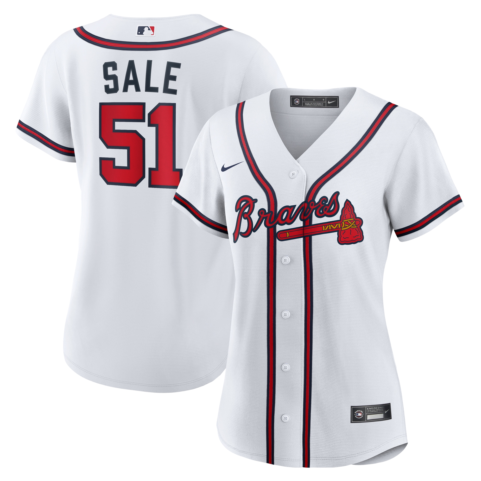 Chris Sale Atlanta Braves Women's Home Jersey - White