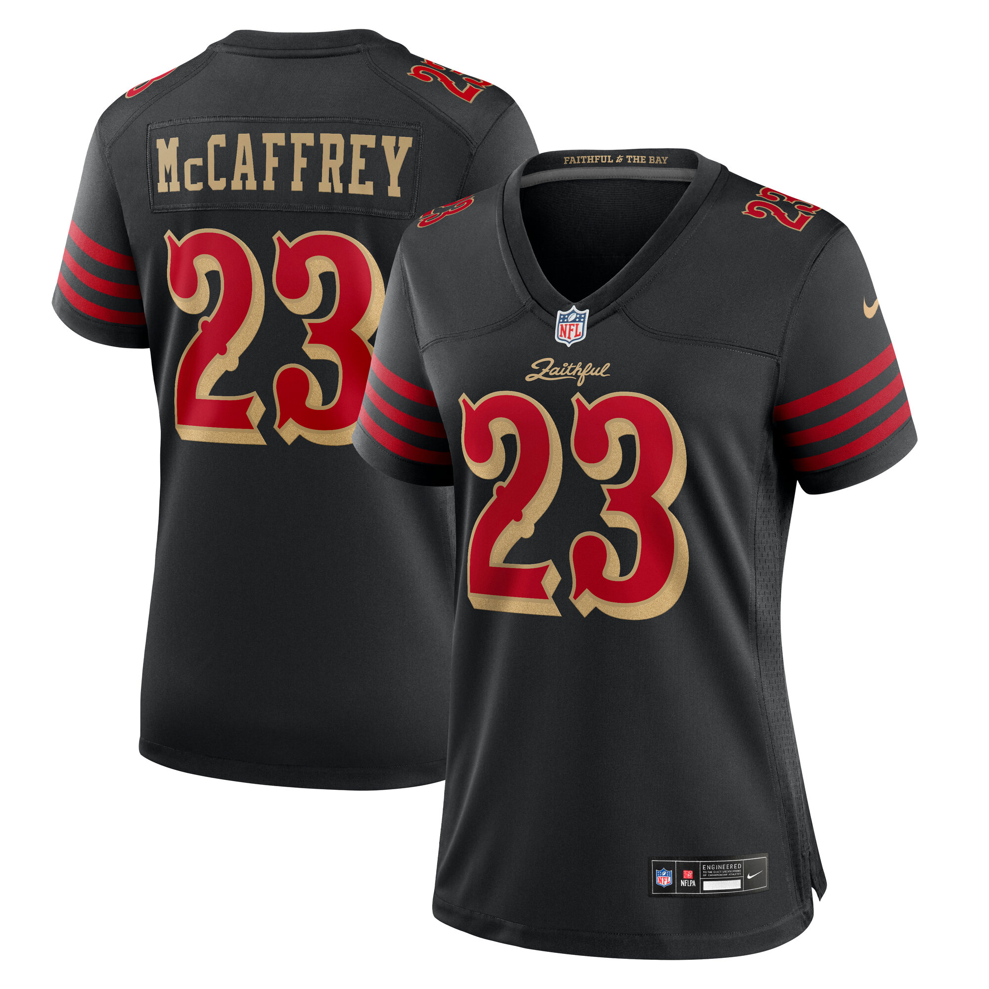 Christian McCaffrey San Francisco 49ers Women's 2025 Rivalries Collection Game Jersey - Black