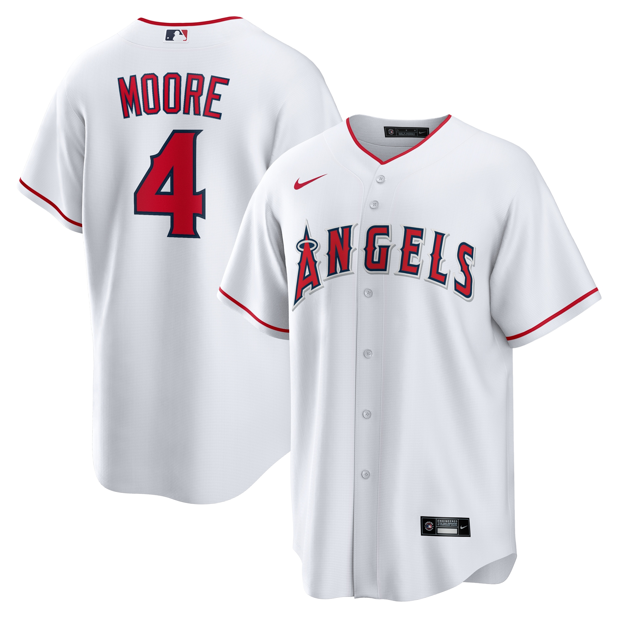 Christian Moore Los Angeles Angels Home Jersey - White