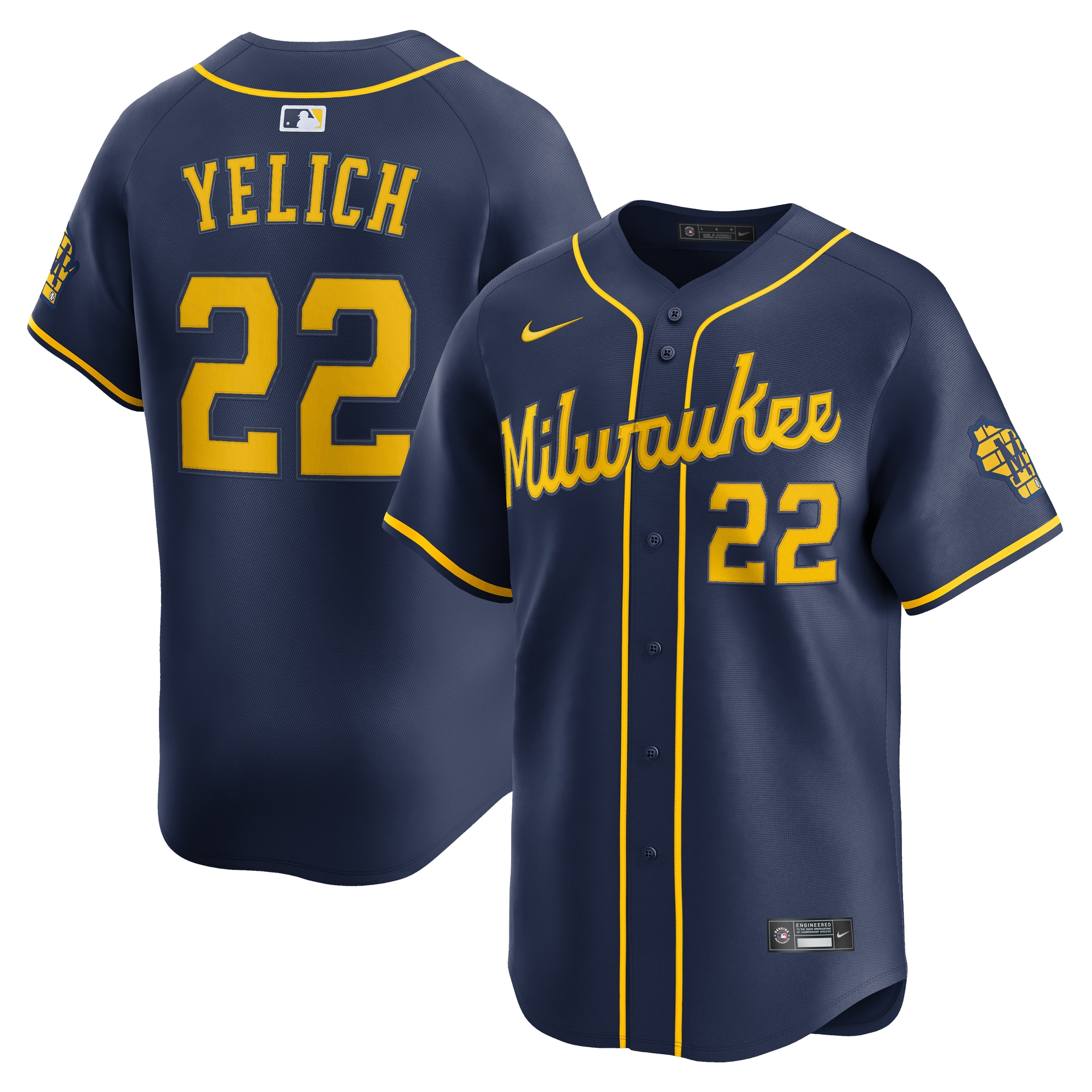 Christian Yelich Milwaukee Brewers Alternate Limited Jersey - Navy
