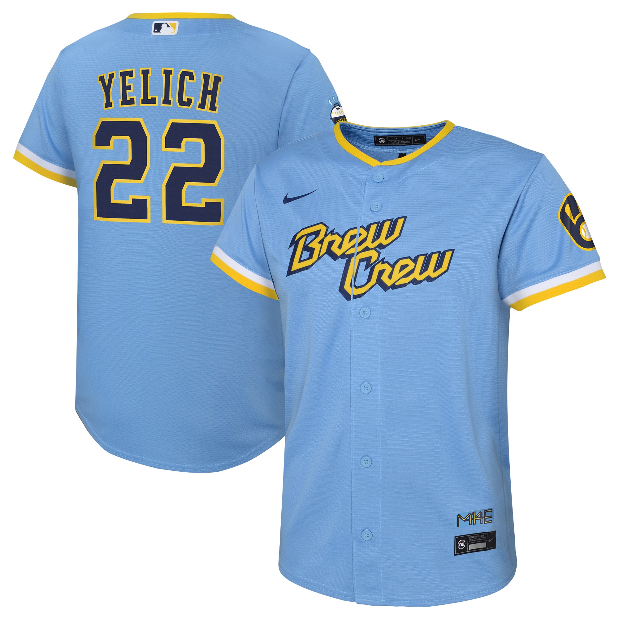 Christian Yelich Milwaukee Brewers Toddler City Connect Player Jersey - Powder Blue