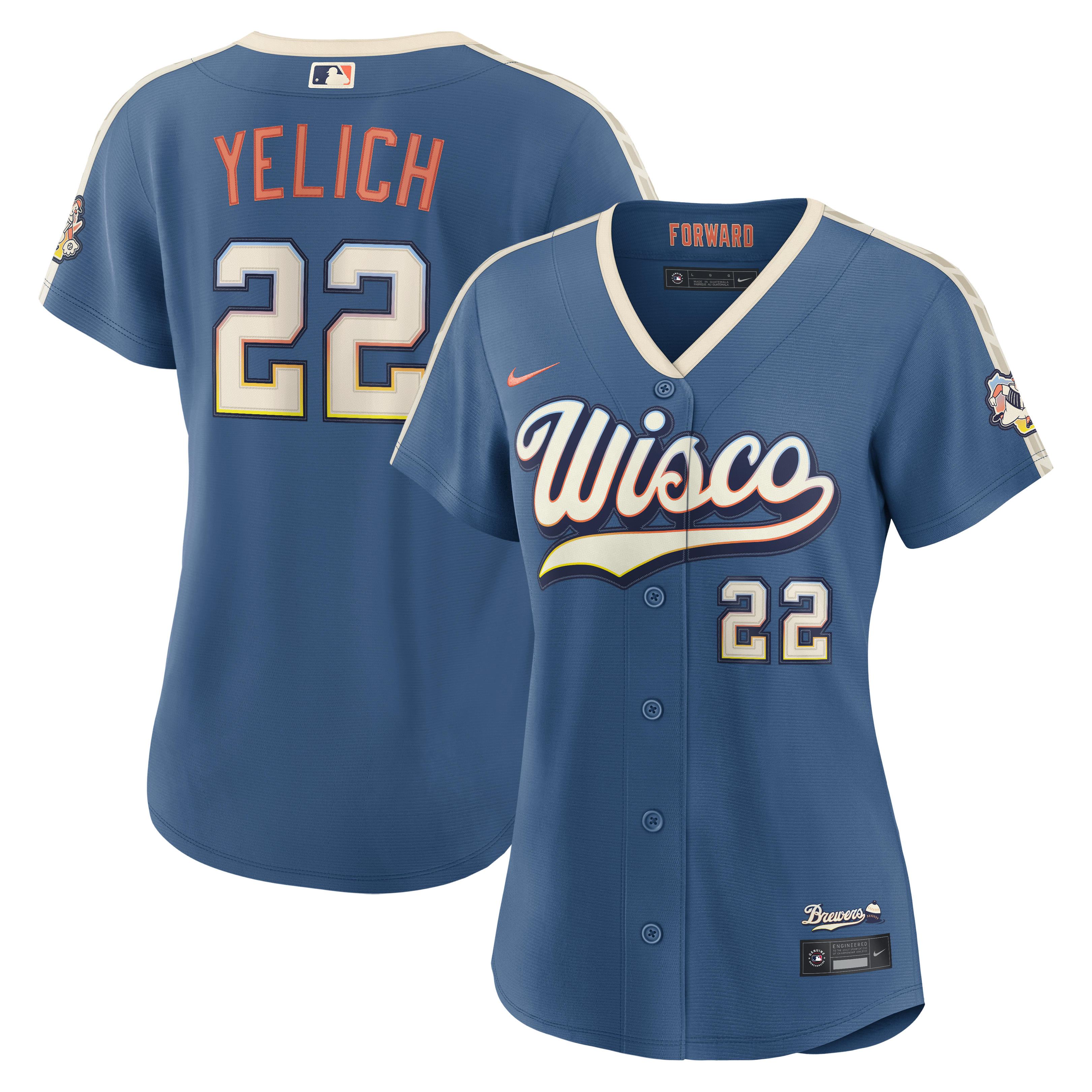 Christian Yelich Milwaukee Brewers Women's 2026 City Connect Stadium Jersey - Mineral Blue