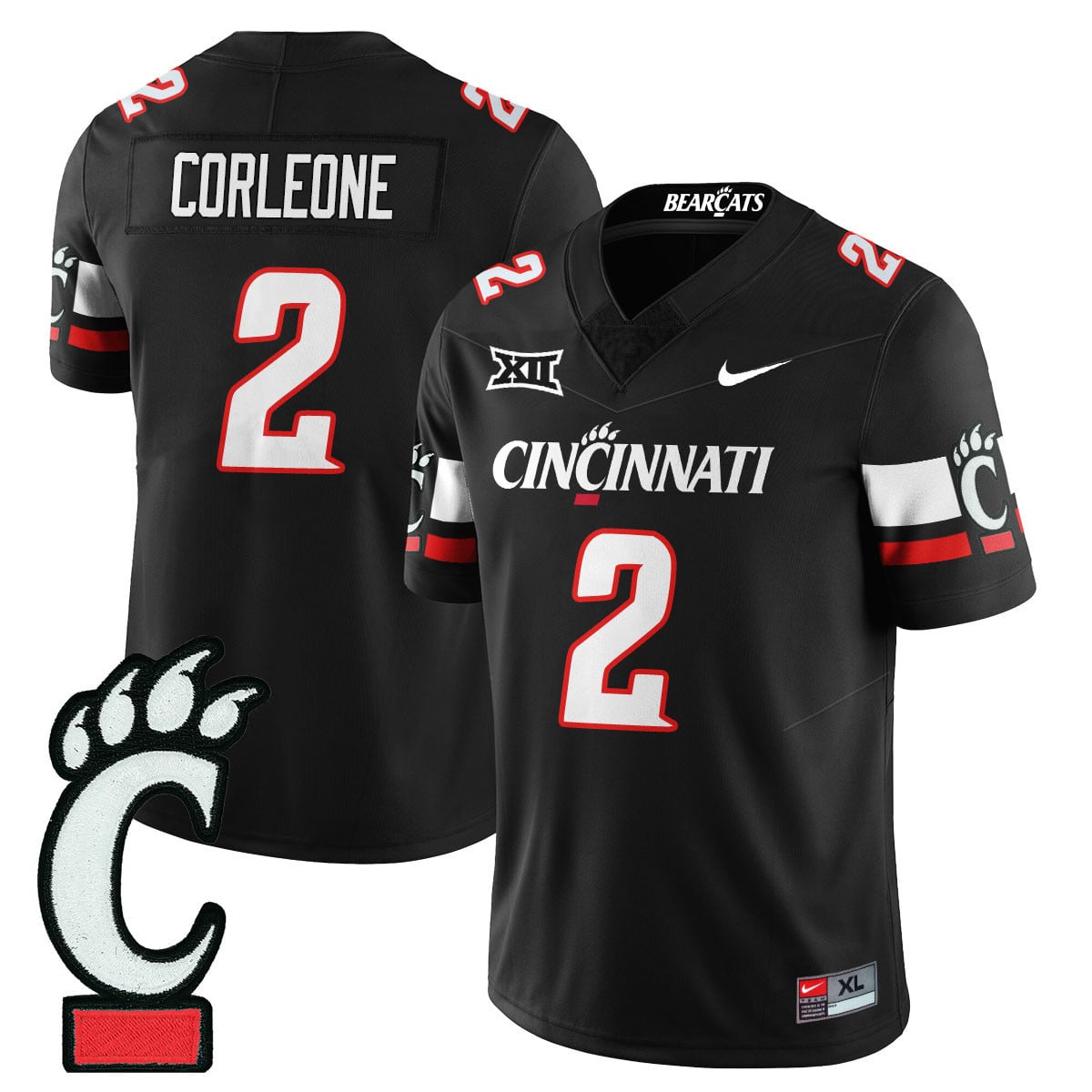 Alternative view of Cincinnati Bearcats Black Jersey - Nike Cincinnati Bearcats #25 Black
