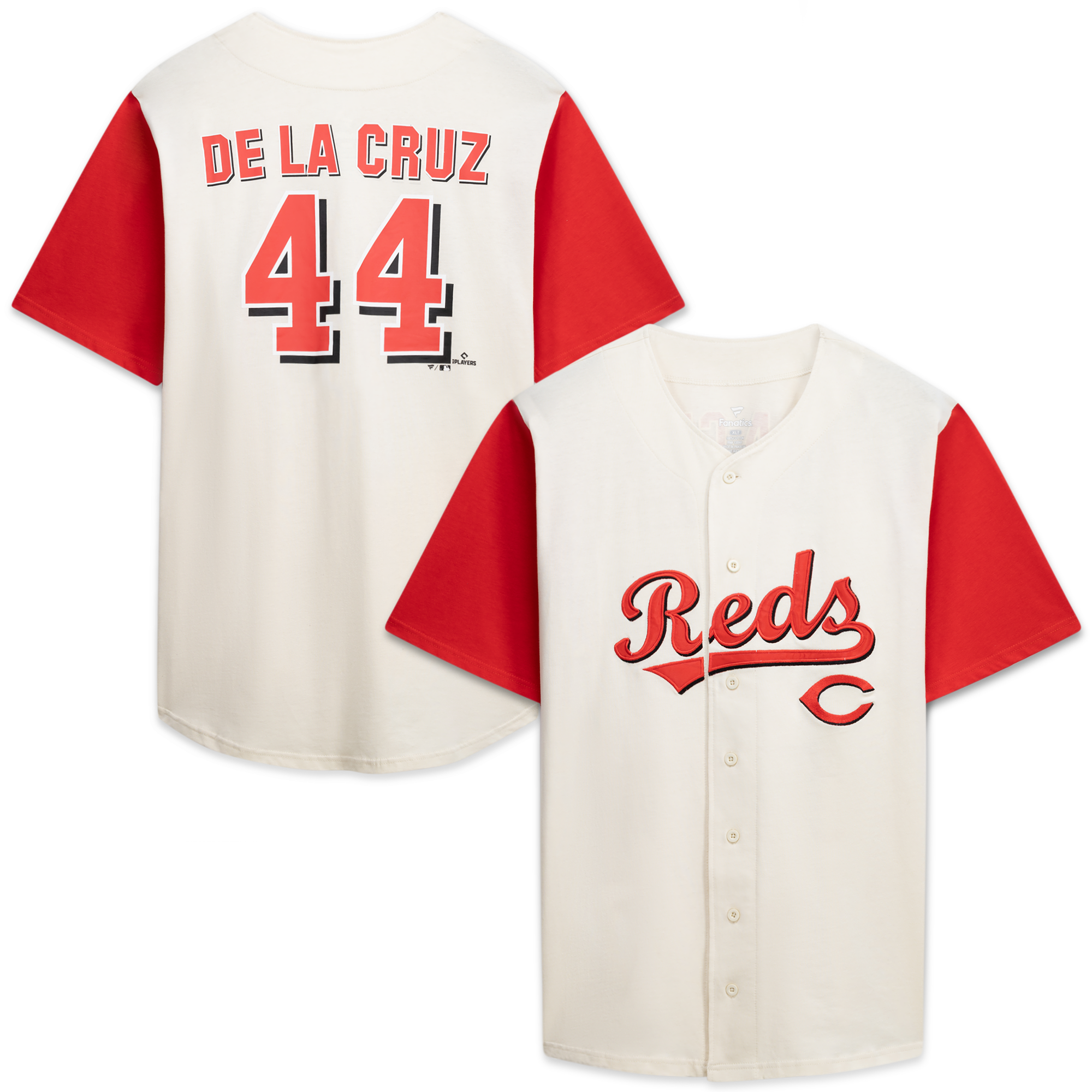 Cincinnati Reds Profile Big & Tall Two-Color Fashion Jersey - Cream/Red