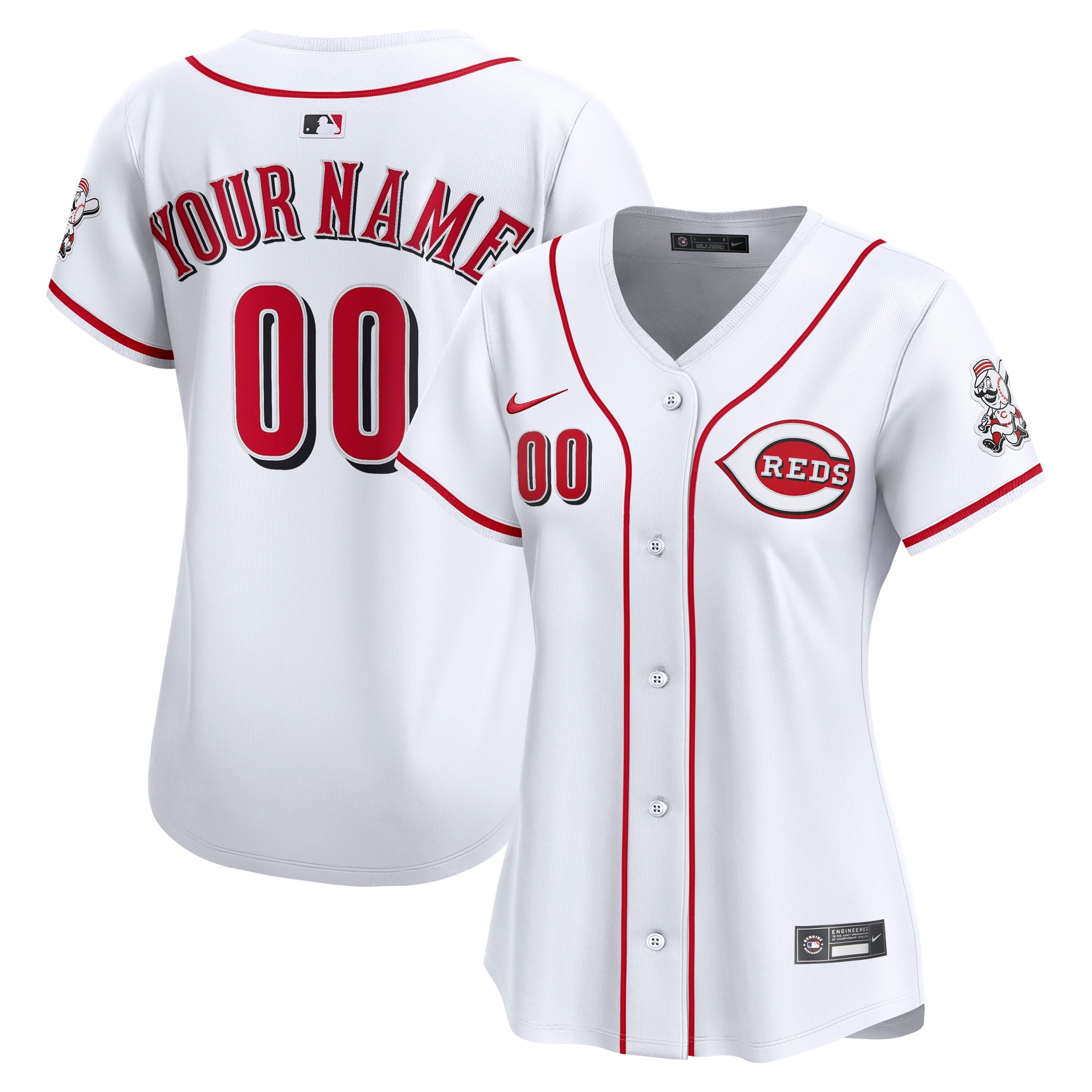 Cincinnati Reds Women's Home Limited Custom Jersey - White