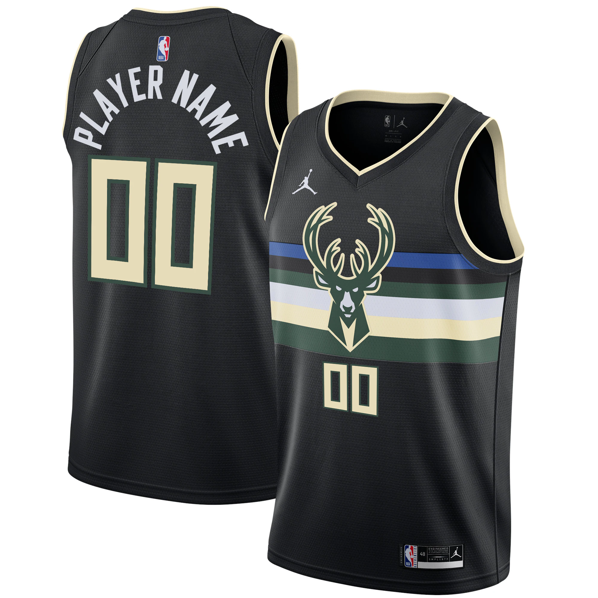 city Jordan Bucks Black Jersey - Jordan Bucks Black Jersey - City