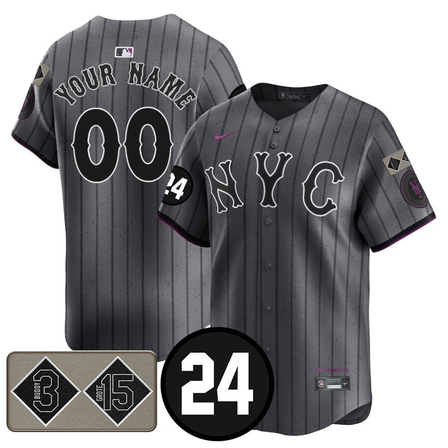city Nike NYC Gray Pinstripe Jersey - Nike NYC Gray Pinstripe Jersey