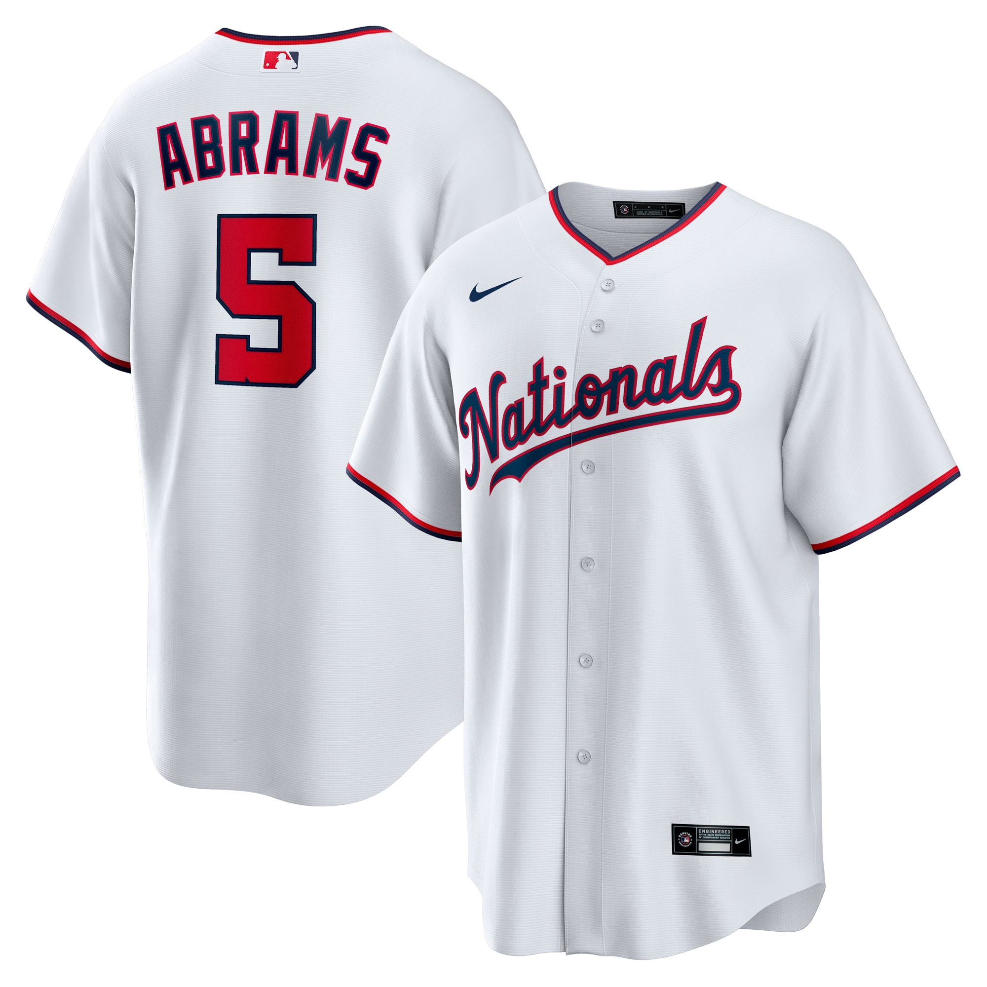 CJ Abrams Washington Nationals Youth Home Player Jersey - White