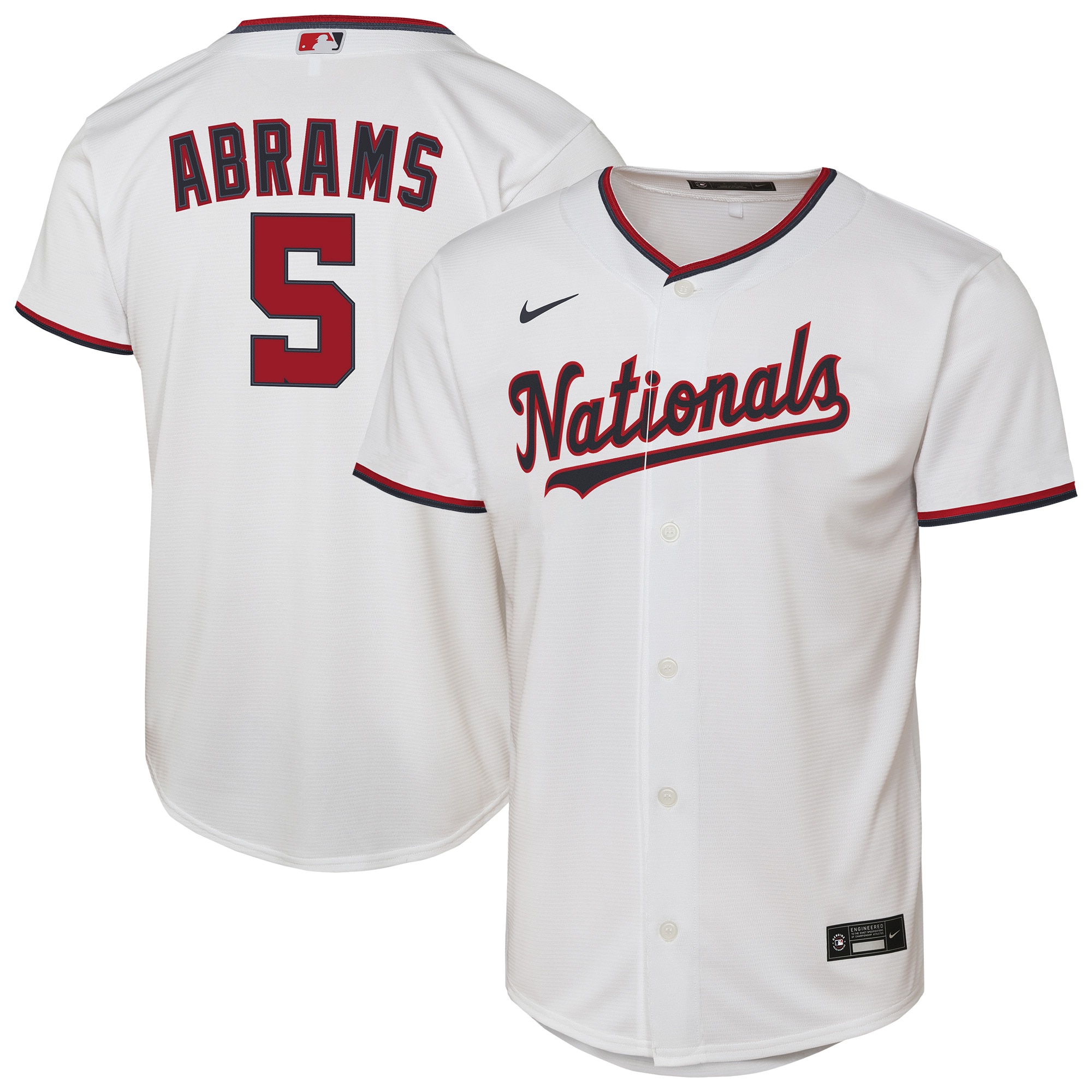 CJ Abrams Washington Nationals Youth Home Player Jersey - White